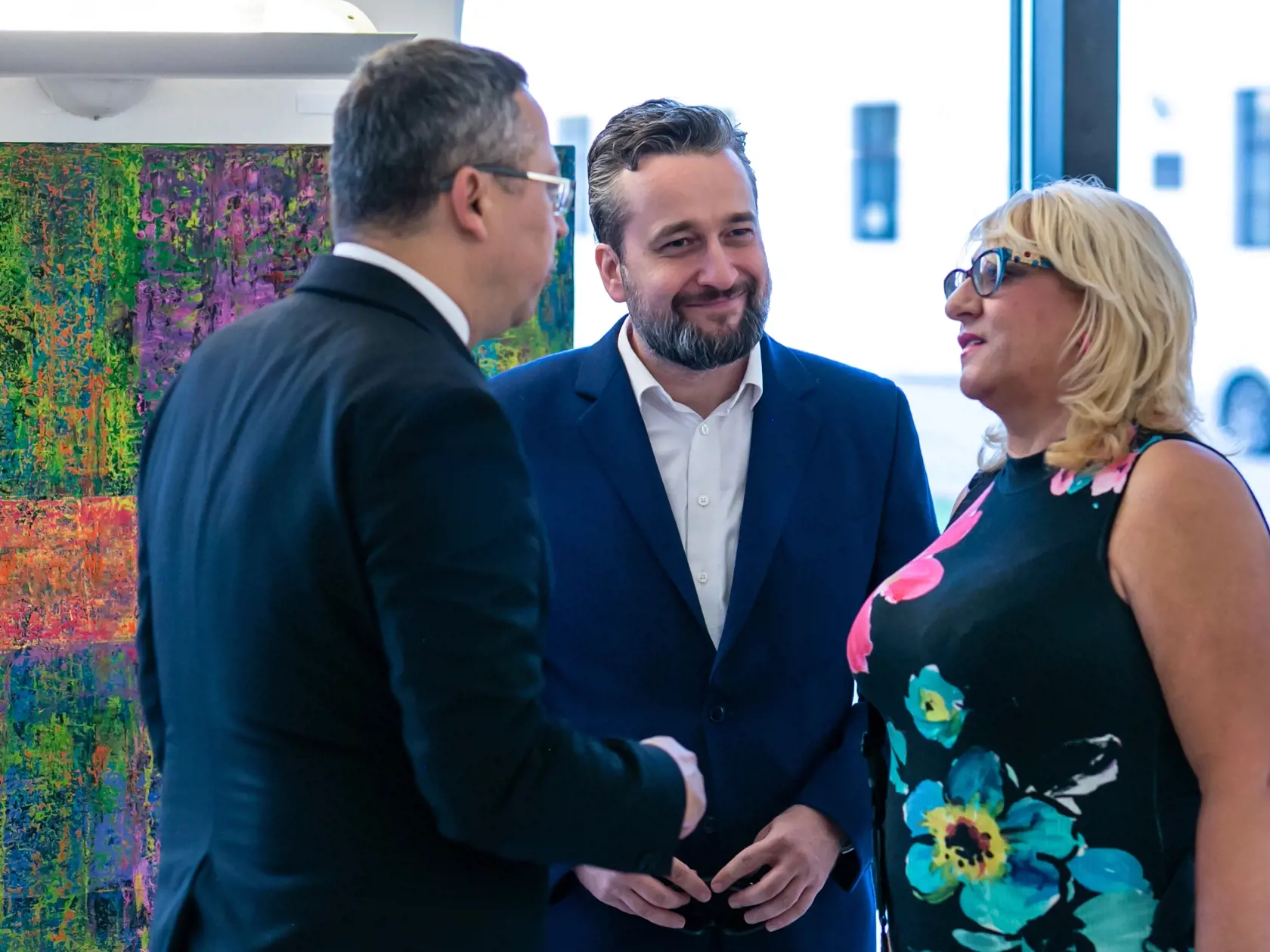 Ľuboš Blaha na vernisáži Slovenské impresie - Žena, ktorá sa konala na Bratislavskom hrade.