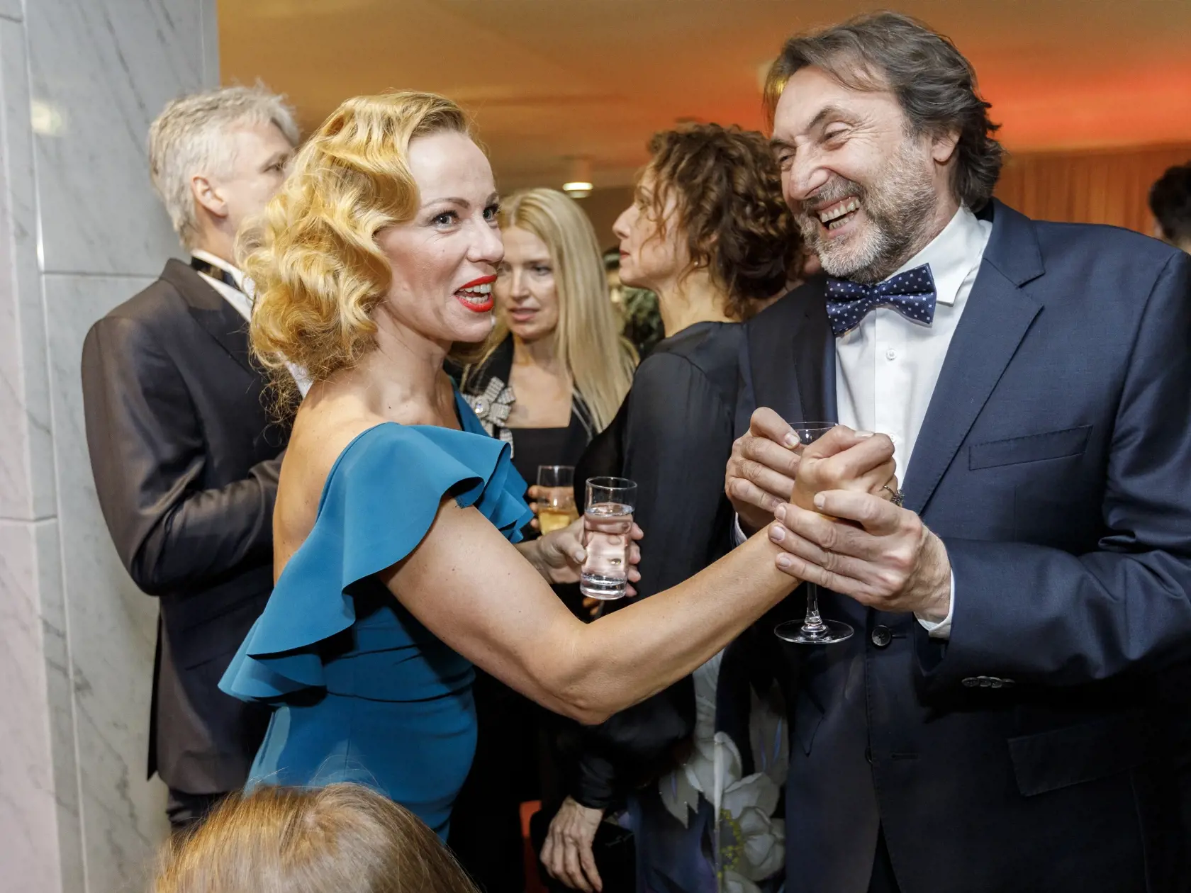 Na snímke počas párty po skončení priameho prenosu z galavečera OTO 2019. Na snímke Diana Mórová a Vladimír Hajdu.