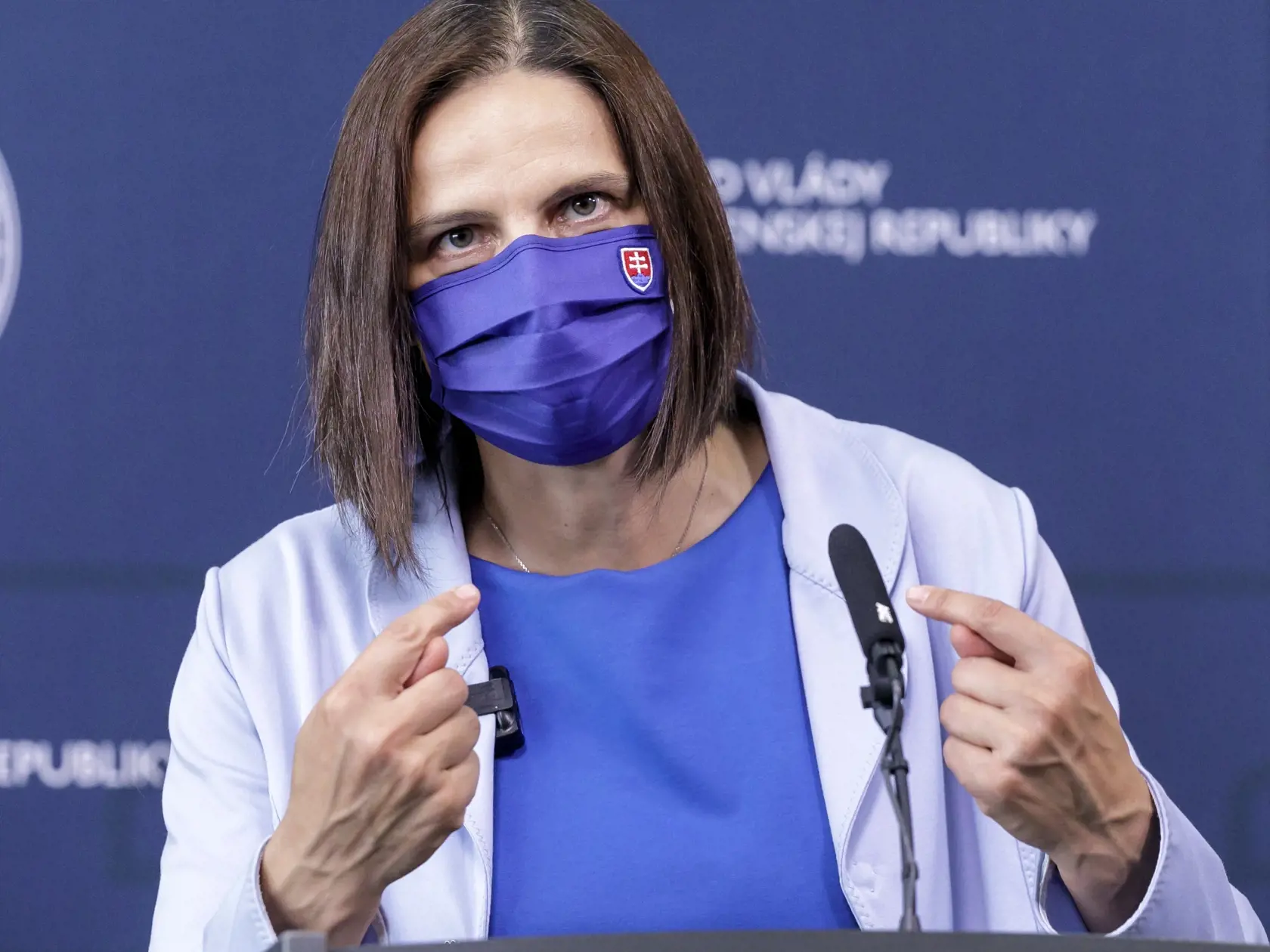 Na snímke ministerka spravodlivosti SR Mária Kolíková počas tlačovej konferencie o opatreniach v oblasti pomoci ľuďom s exekúciami v Bratislave 20. októbra 2021. FOTO TASR – Dano Veselský