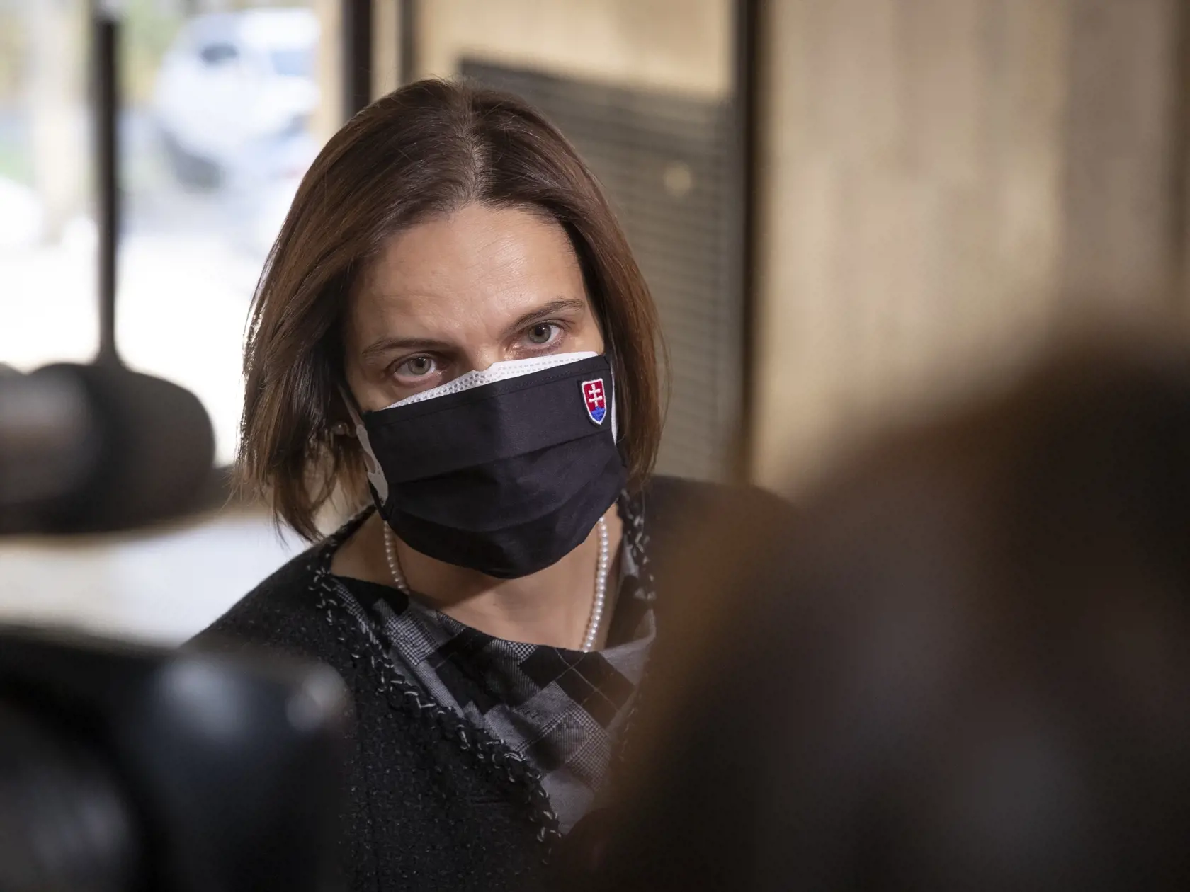 Zasadnutie vlády Slovenskejj republiky v čase zhoršenej situácie počas pandémie Covid - 19, kedy je opäť skloňovaný celoštátny lockdown. Na snímke je ministerka spravodlivosti Mária Kolíková.