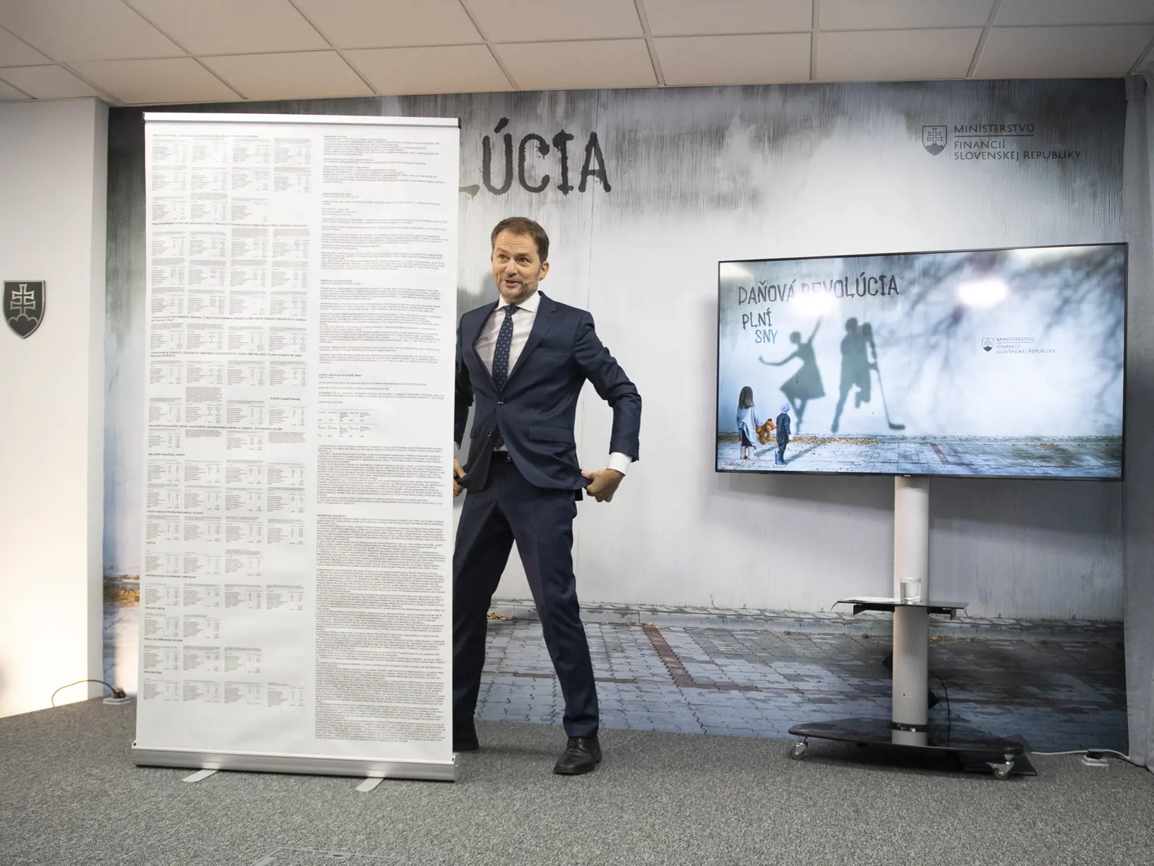 Na snímke minister financií SR Igor Matovič počas predstavovania zdaňovania práce 15. novembra 2021 v Bratislave.