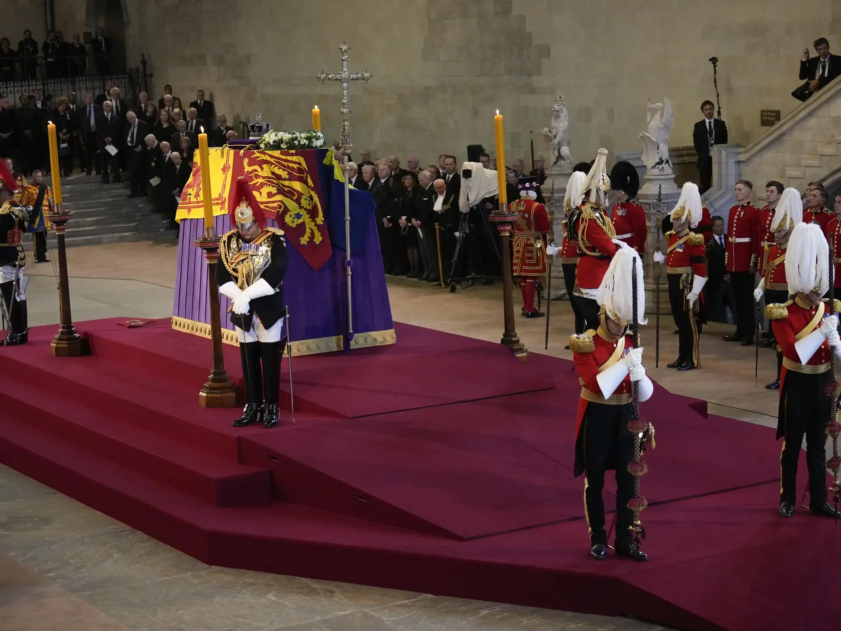 The Coffin Carrying Queen Elizabeth II Is Transferred From Buckingham Palace To The Palace Of Westminster