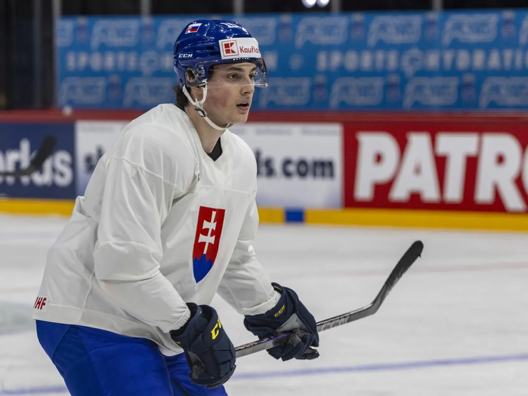 Tréning slovenskej hokejovej reprezentácie na MS 2025 v Štokholme. Na snímke je Dalibor Dvorský. 