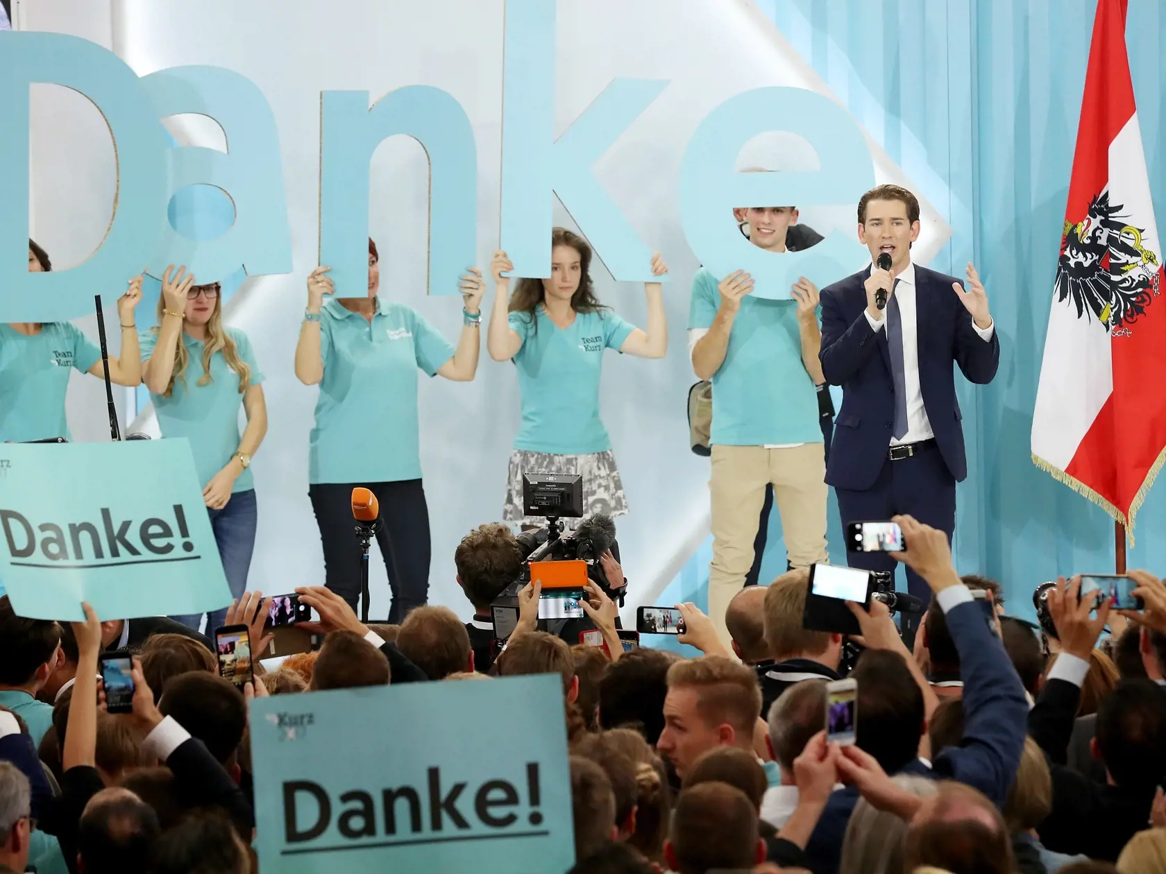 Sebastian Kurz po víťazstve v rakúskych voľbách v roku 2017.