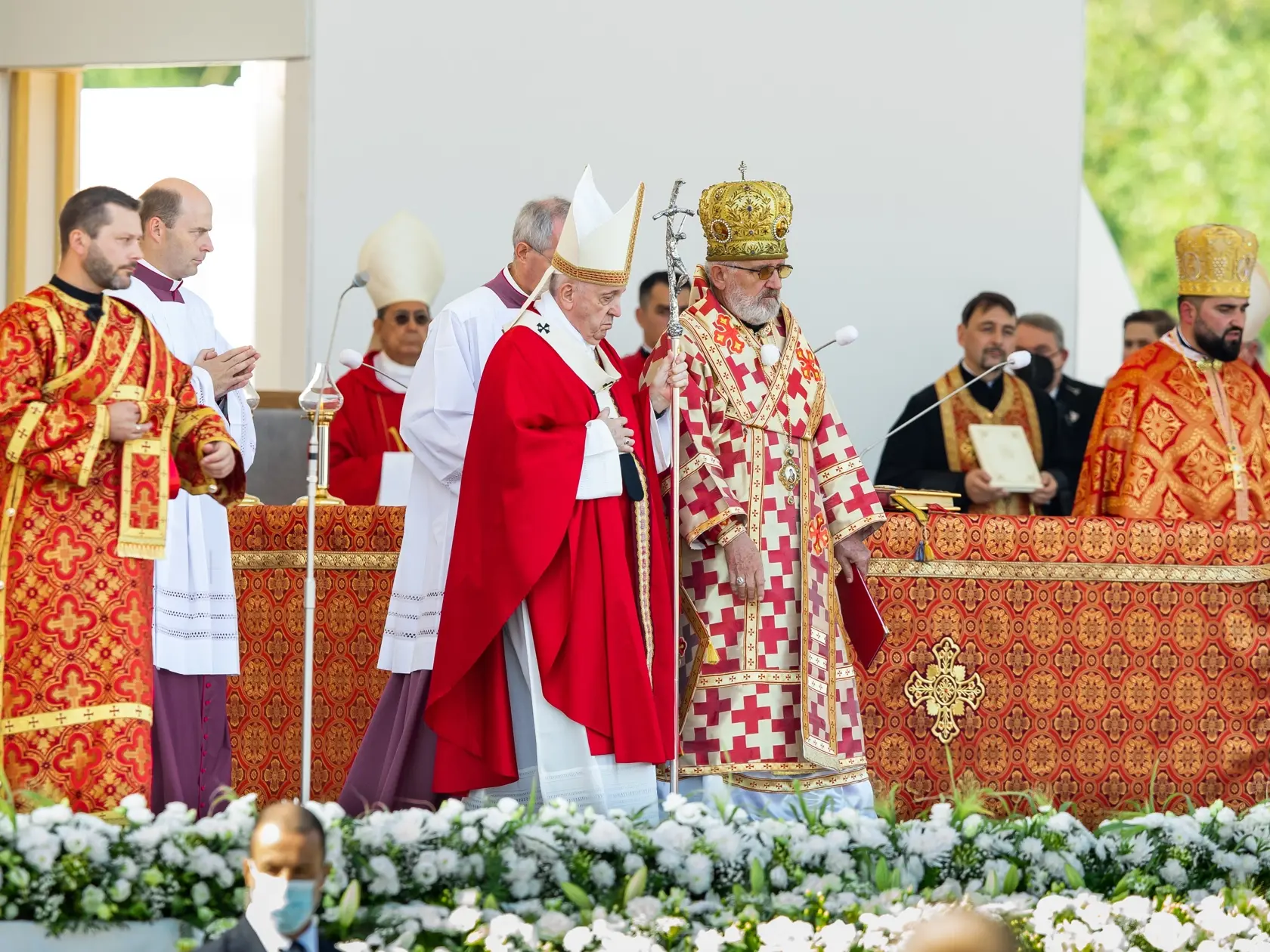 Svätá omša v Prešove za prítomnosti pápeža Františka. Na snímke pápež František.