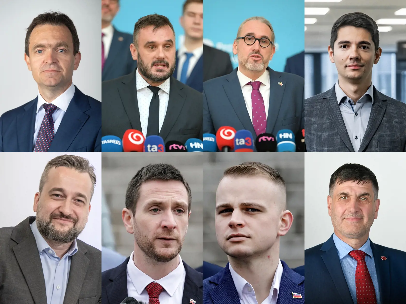 Slovensko bude v europarlamente zastupovať osem mužov - za PS Ľudovít Ódor, Michal Wiezik, Martin Hojsík, za Smer-SSD Erik Kaliňák, Ľuboš Blaha, za Republiku Milan Uhrík, Milan Mazurek a za Hlas Branislav Ondruš