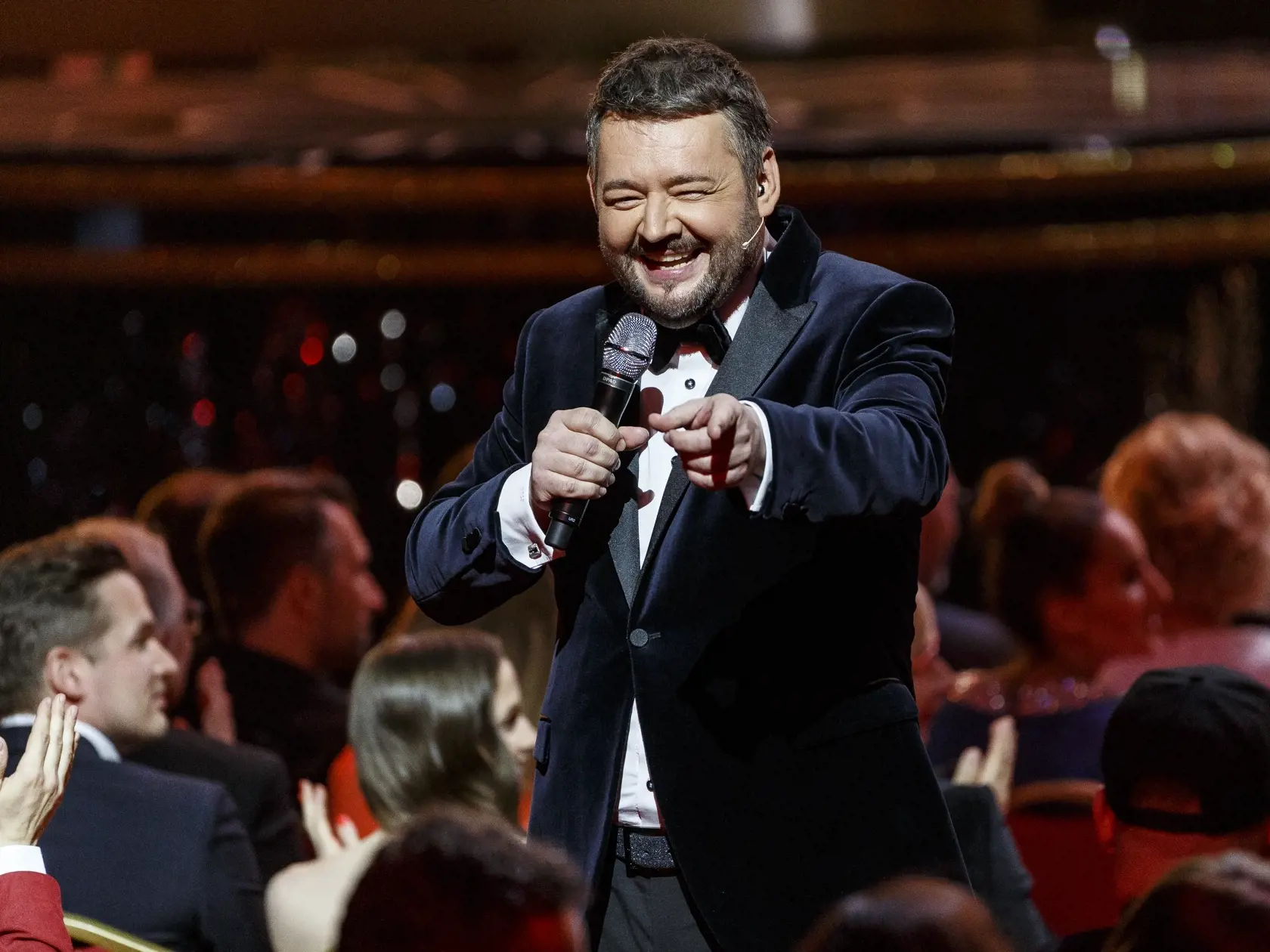 Na snímke Michal Hudák počas priameho prenosu z galavečera OTO 2019.