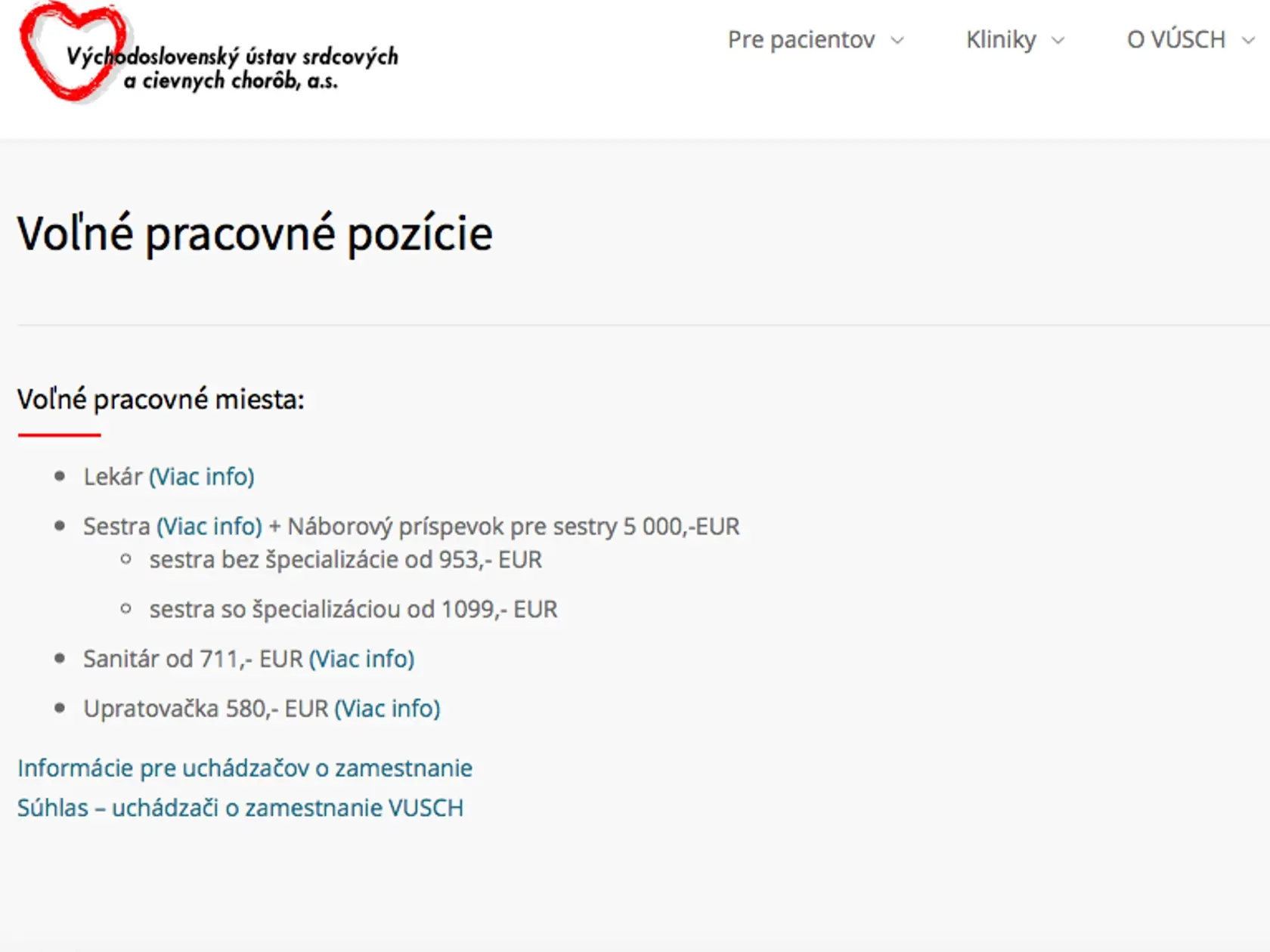 Ako náborový prííspevok pre zdravotnú sestru ponúkal VÚSCH až 5-tisíc eur.