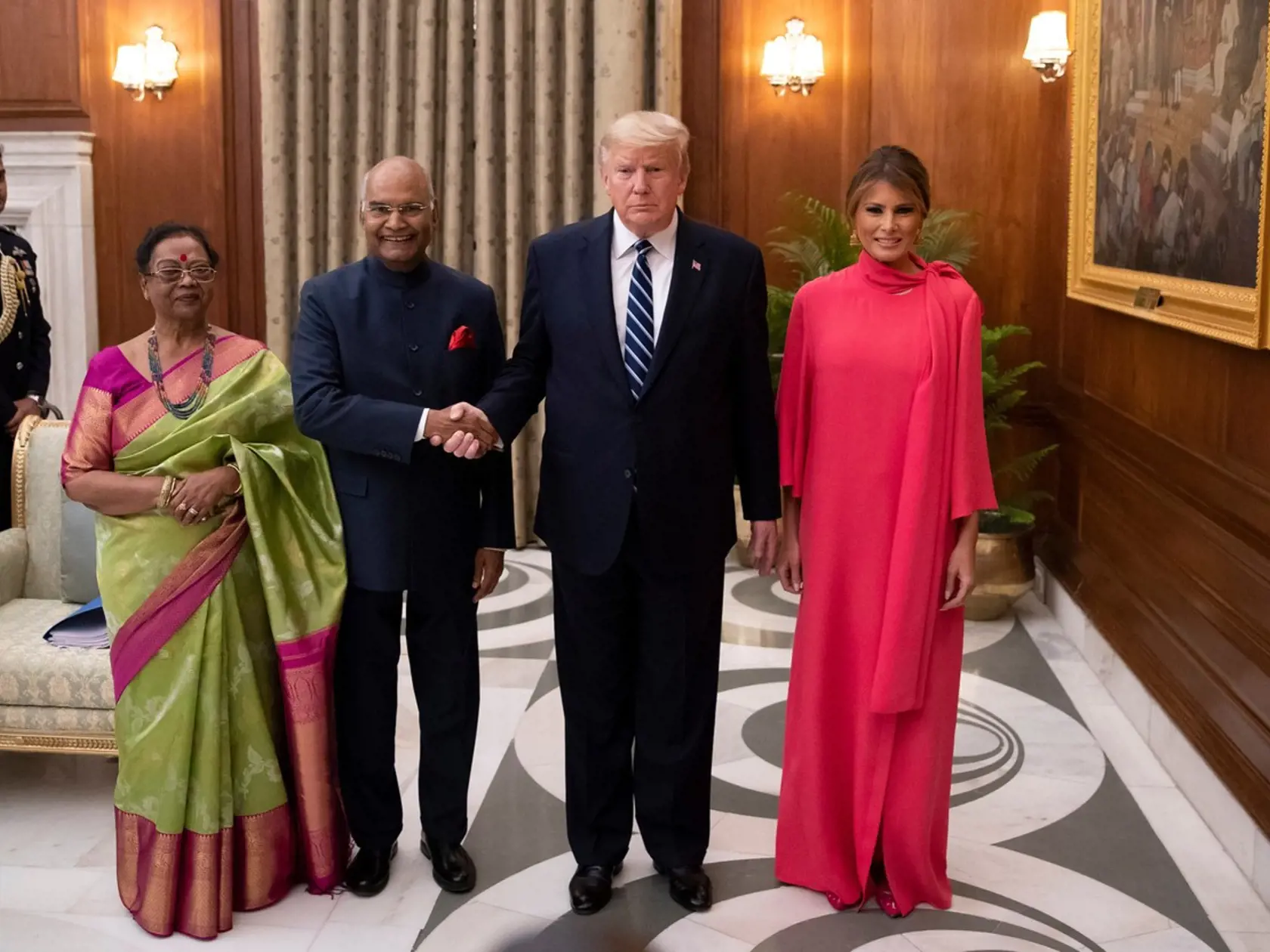 Melania Trump a Donald Trump počas návštevy Indie.