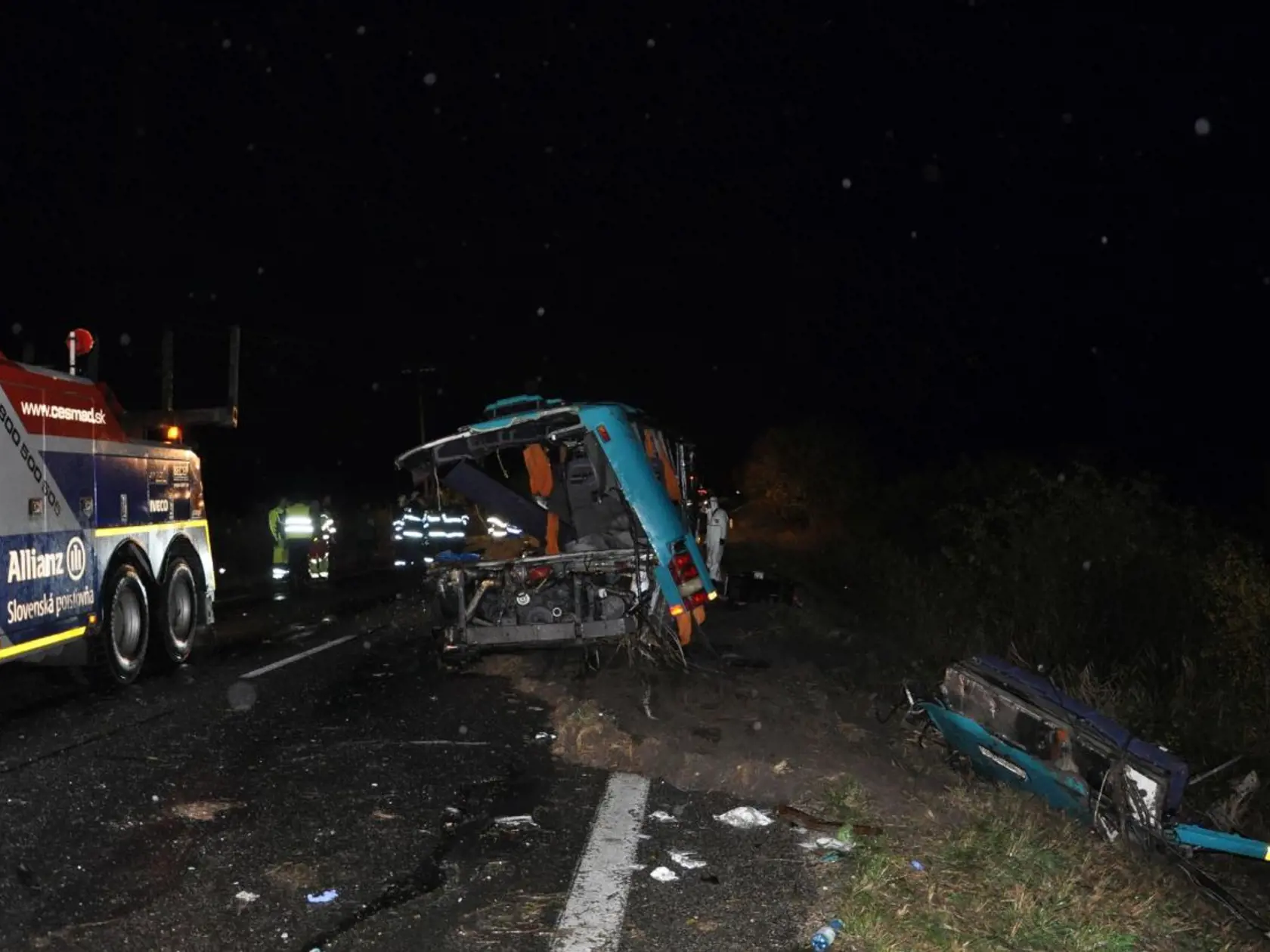 Policajné zábery z miesta nešťastia.