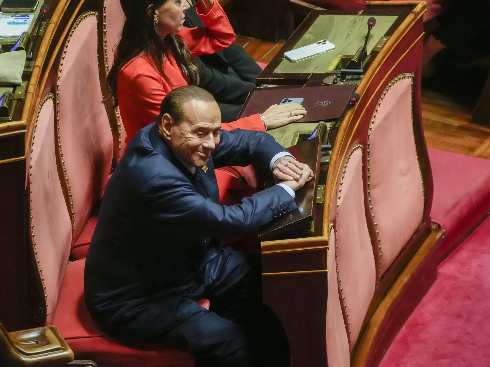 Na snímke predseda strany Vpred Taliansko (FI) Silvio Berlusconi počas ustanovujúcej schôdze dolnej komory novozvoleného talianskeho parlamentu v Ríme 13. októbra 2022.