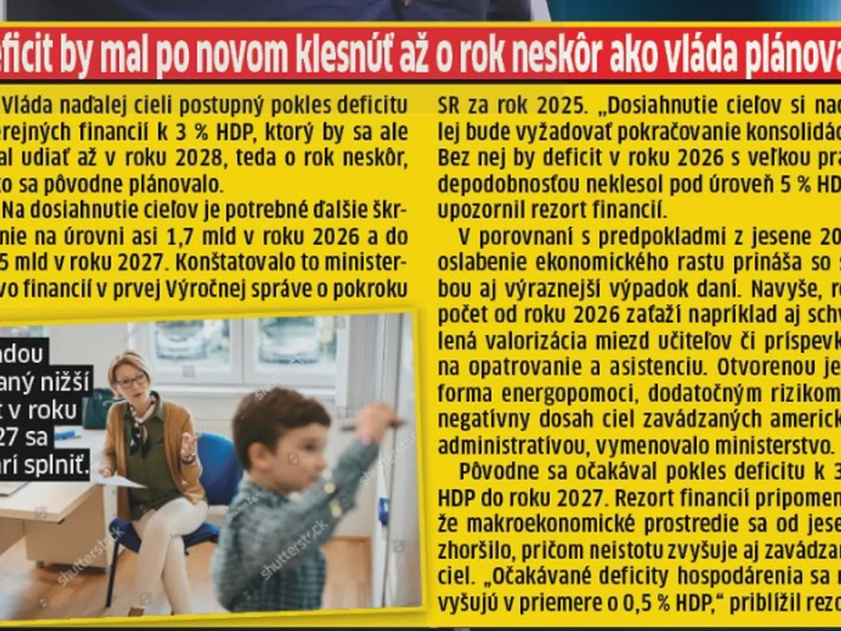 Deficit klesne neskôr.