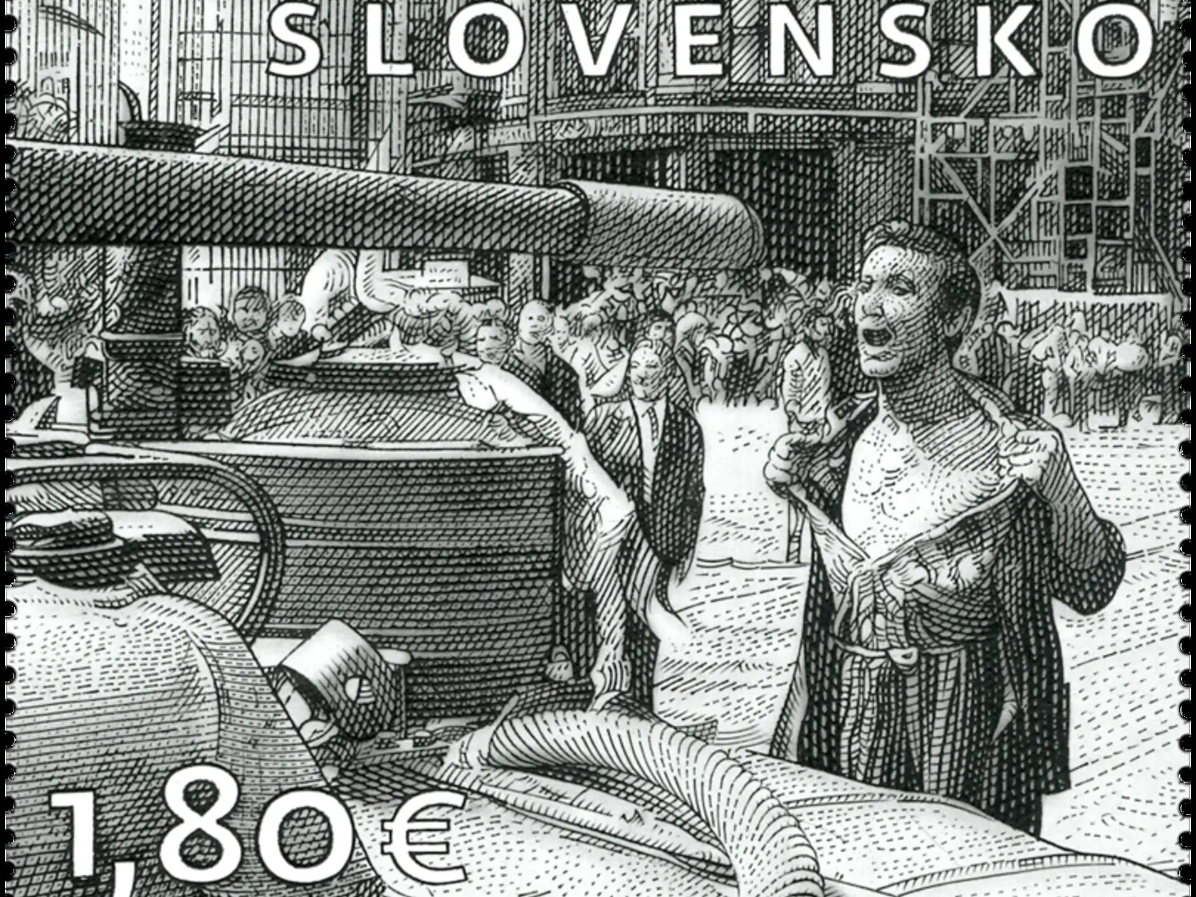 Známka vznikla na základe fotografie od Ladislava Bielika po invázii sovietskych vojsk do Československa.