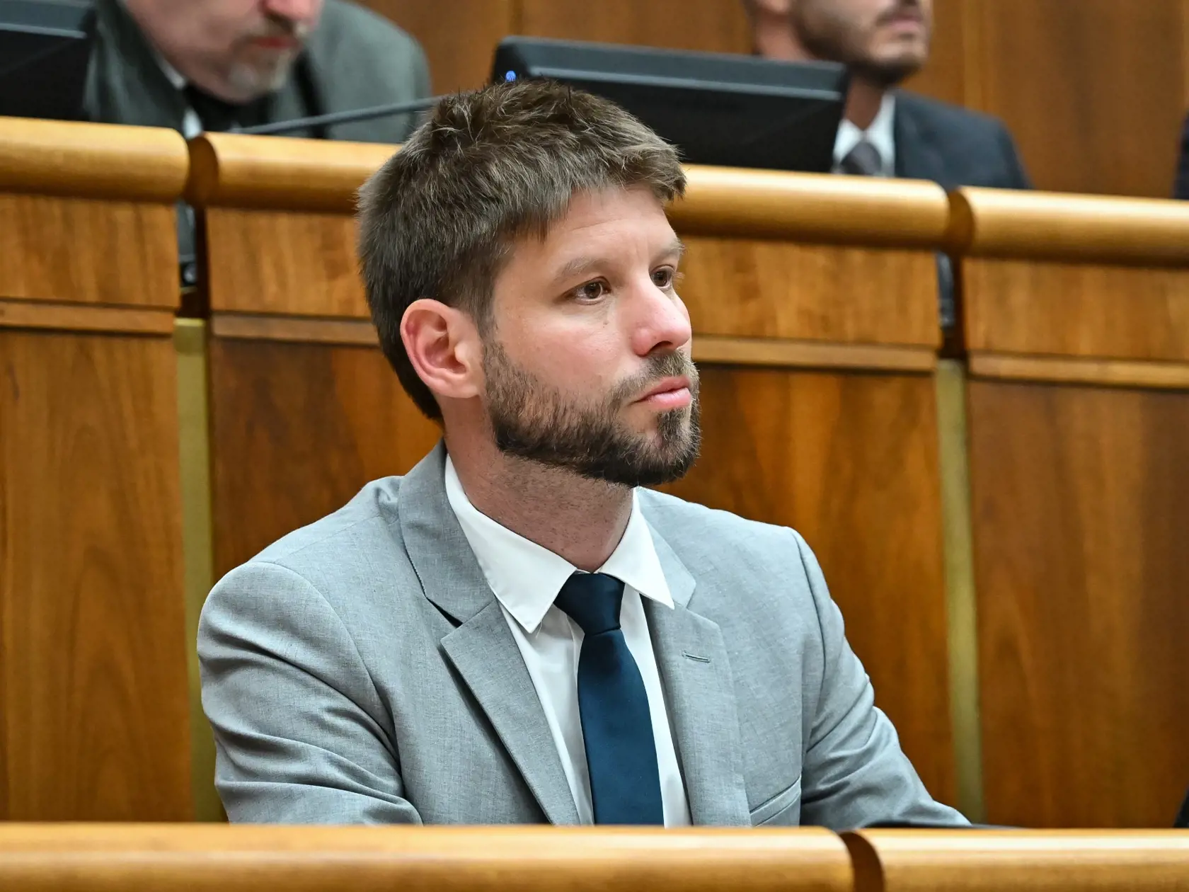 Na snímke podpredseda parlamentu Michal Šimečka (PS) počas rokovania 15. schôdze Národnej rady SR 27. júna 2024 v Bratislave.
