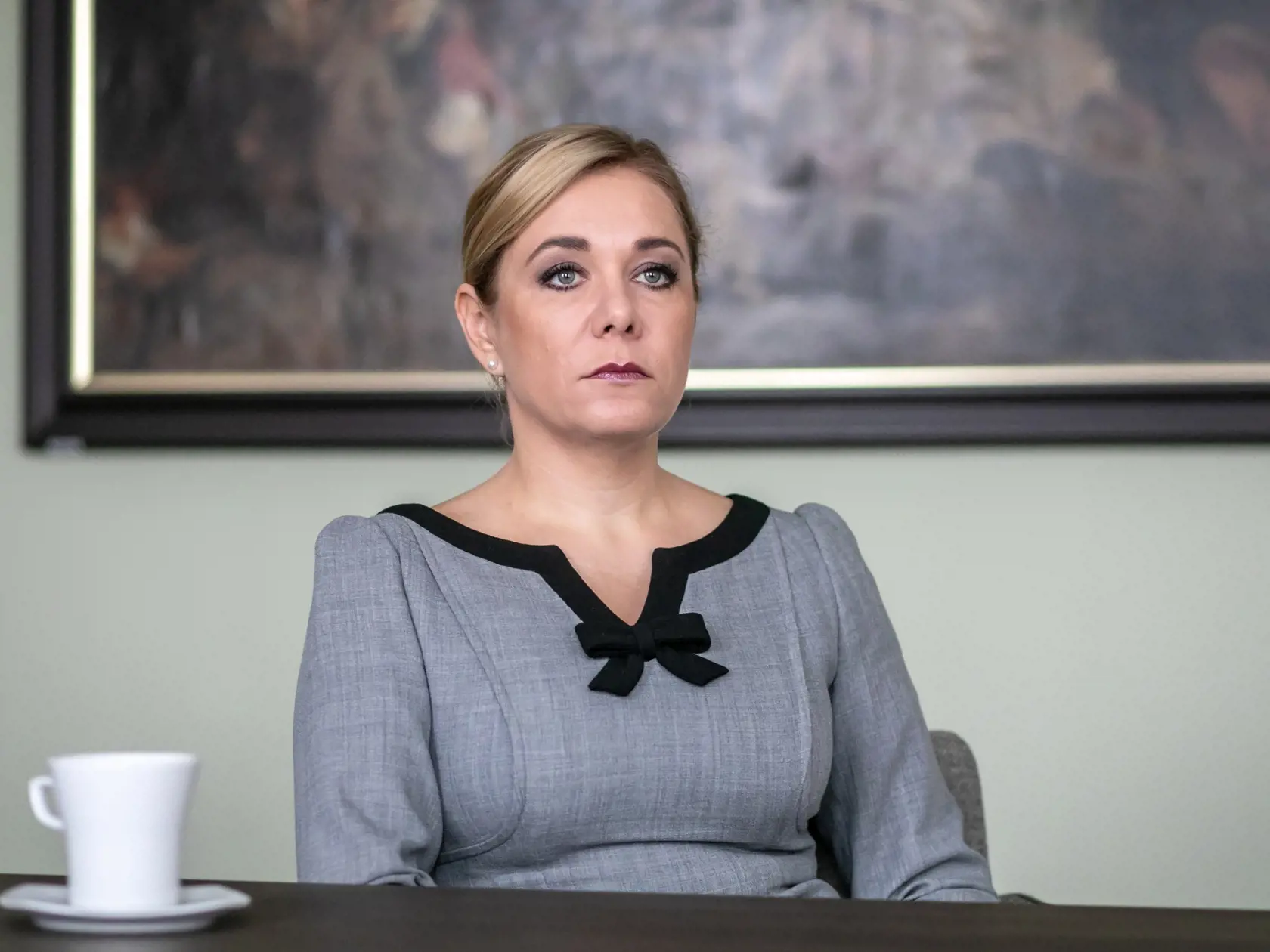 Na snímke ministerka vnútra Denisa Saková počas rozhovoru na ministerstve. 