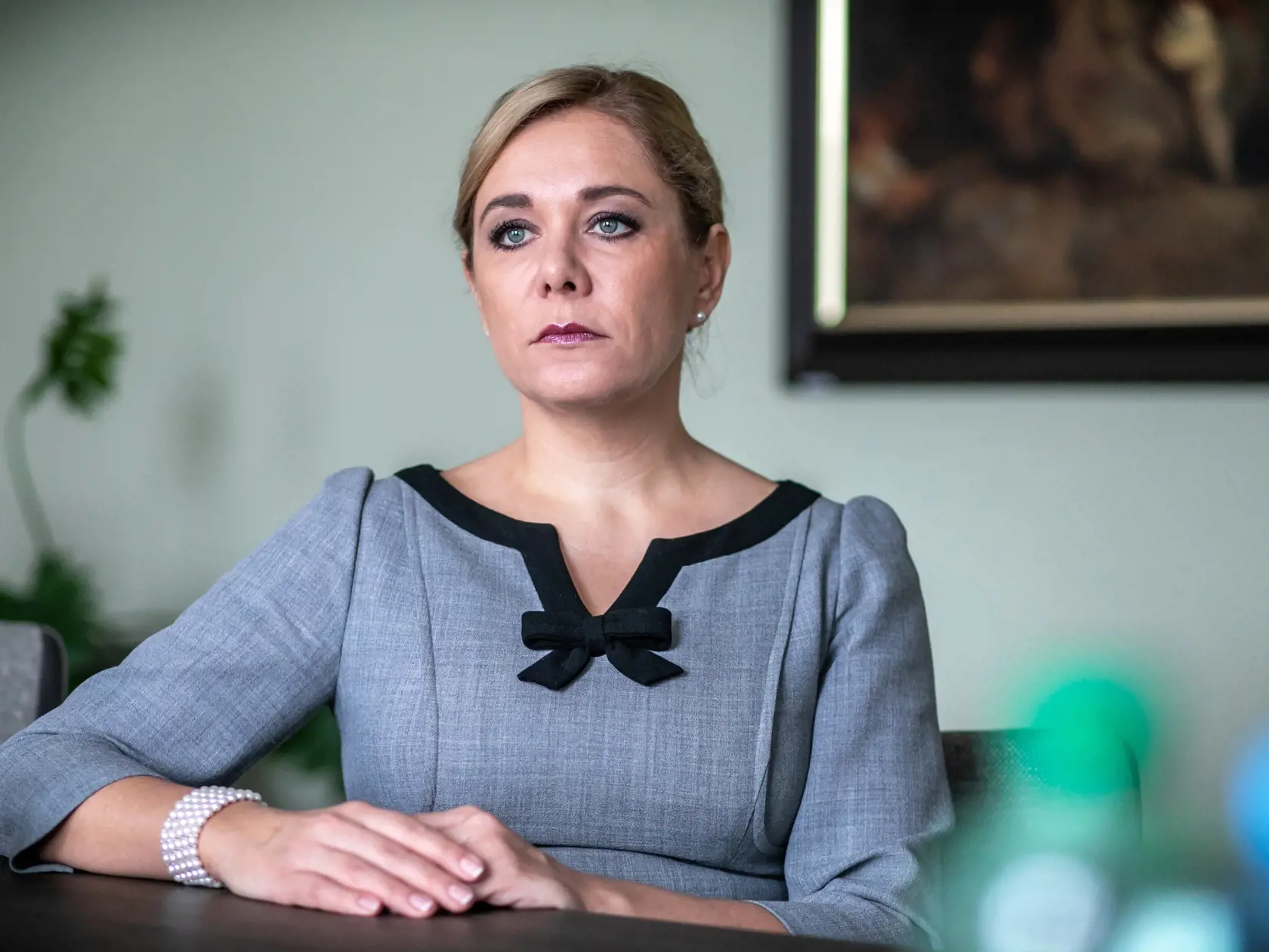 Na snímke ministerka vnútra Denisa Saková počas rozhovoru na ministerstve. 