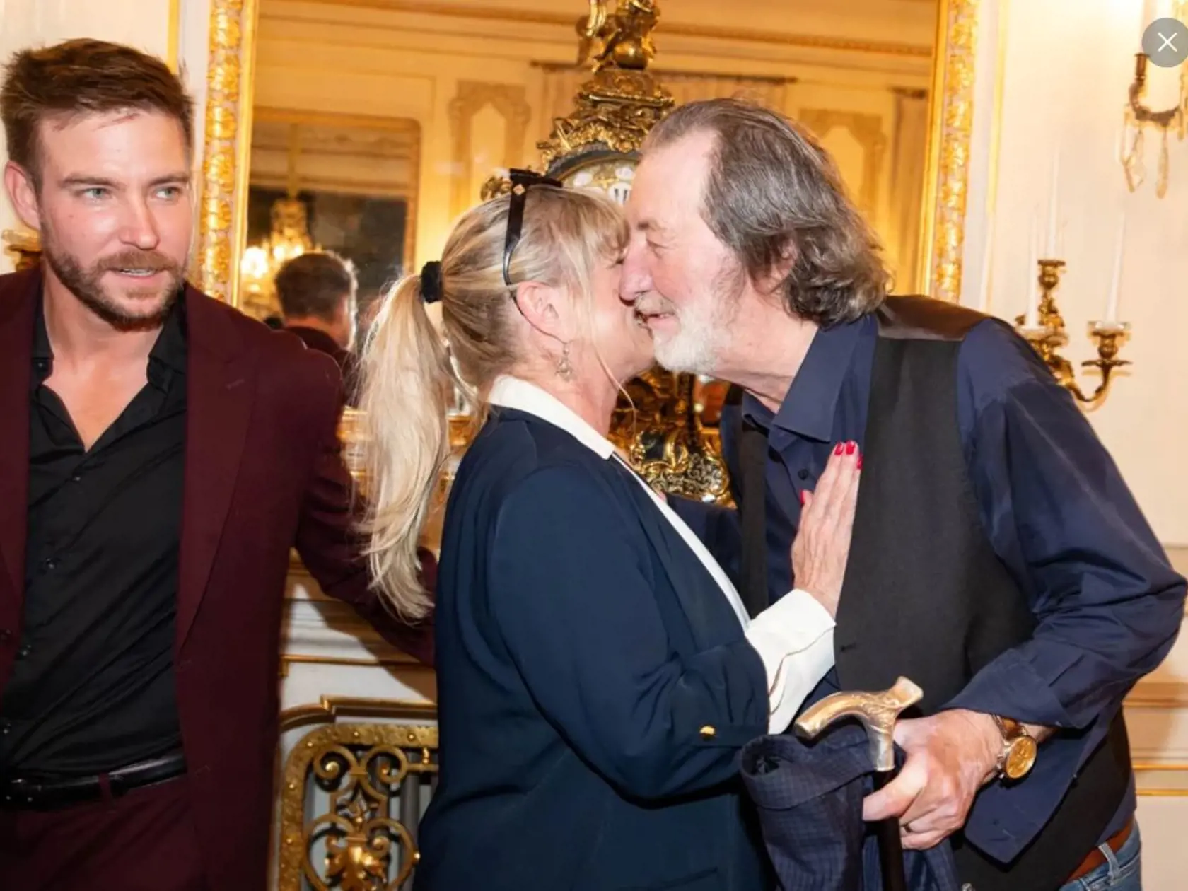Bolek Polívka so svojou exmanželkou Chantal Poullain, keď jej gratuloval k Rádu čestnej légie.