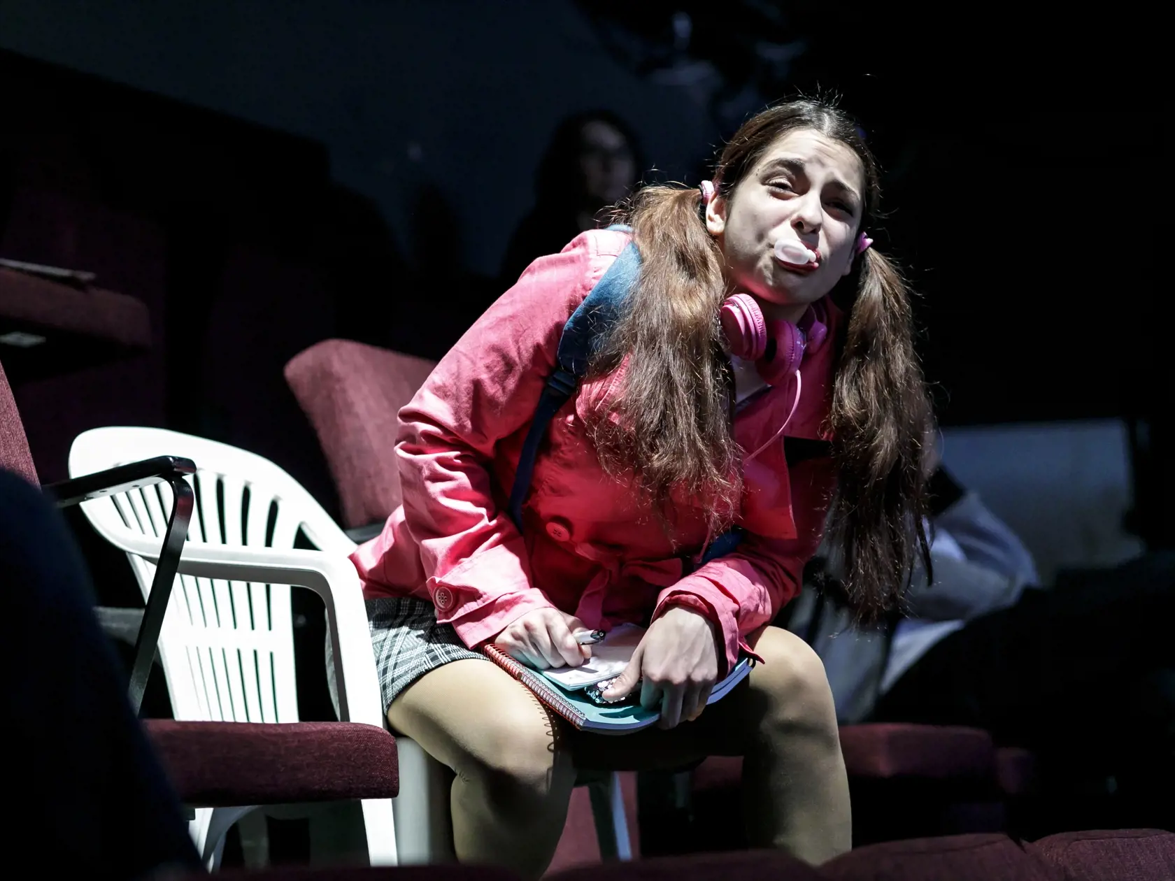 Na snímke herečka Monika Potokárová počas generálky inscenácie francúzskeho dramatika rumunského pôvodu Eugena Ionesca s názvom Lekcia v divadle Aréna v Bratislave 24. októbra 2019. FOTO TASR - Dano Veselský