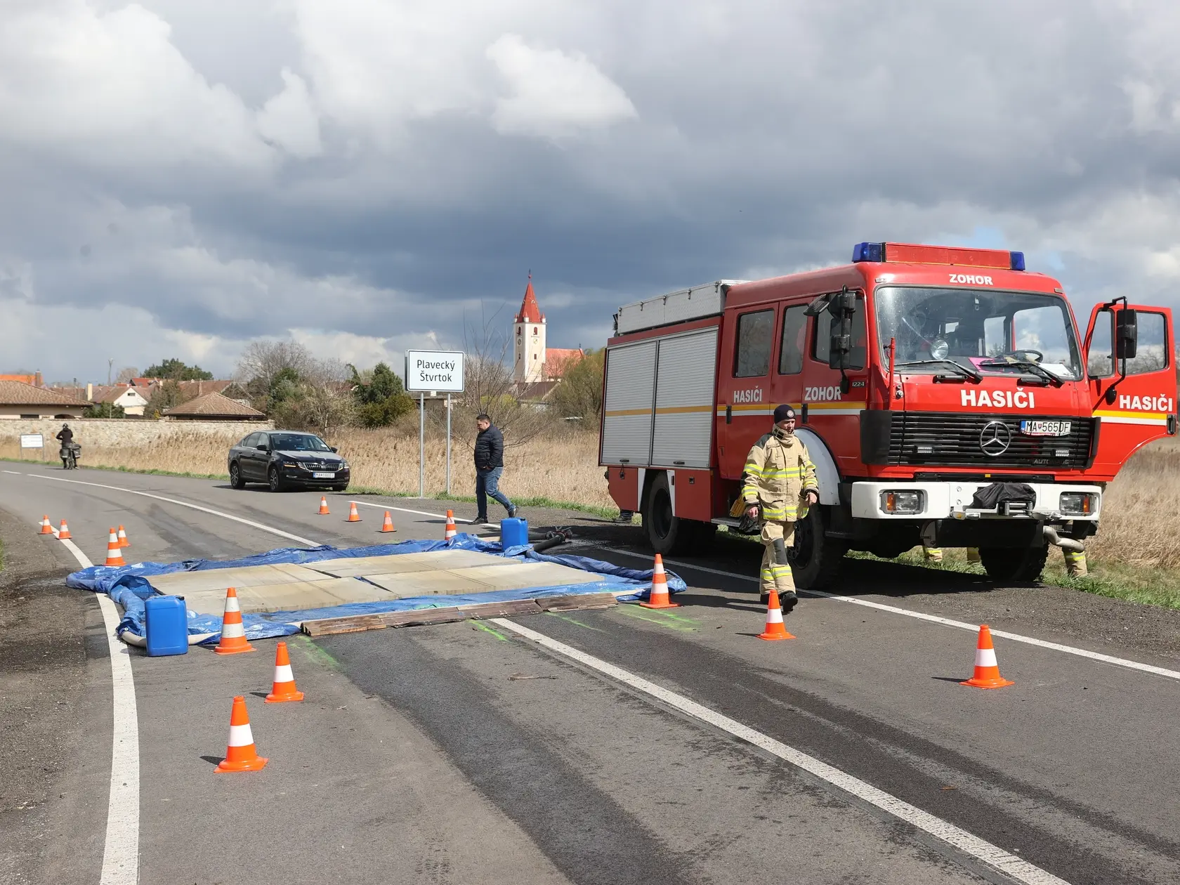 Na snímke opatrenia v súvislosti s krívačkou a slintačkou v Plaveckom Štvrtku.