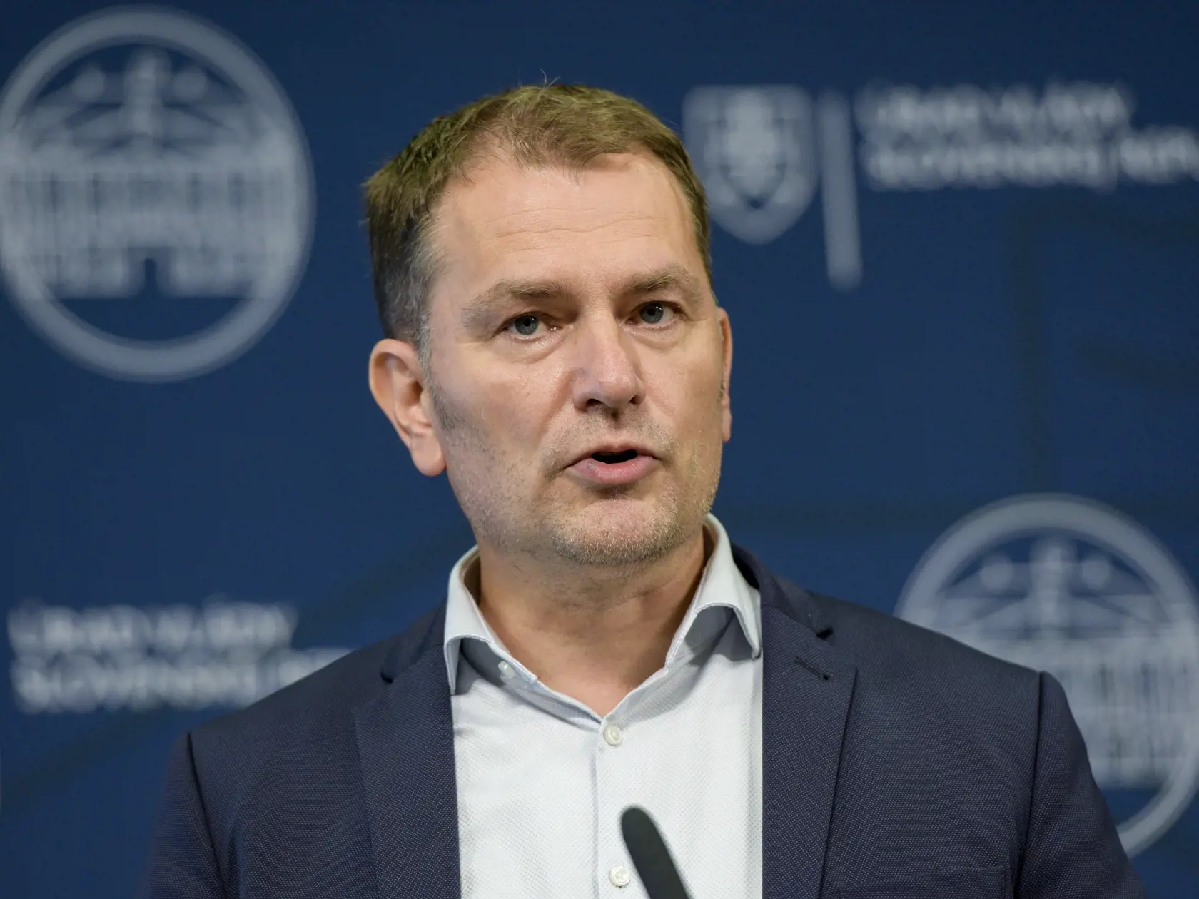 Na snímke minister financií SR Igor Matovič počas tlačovej konferencie na Úrade vlády SR, kde rokovali zástupcovia Lekárskeho odborového združenia (LOZ) spoločne s premiérom SR Eduardom Hegerom o platových podmienkach pre zdravotníkov 19. augusta 2022 v Bratislave. FOTO TASR - Pavol Zachar
