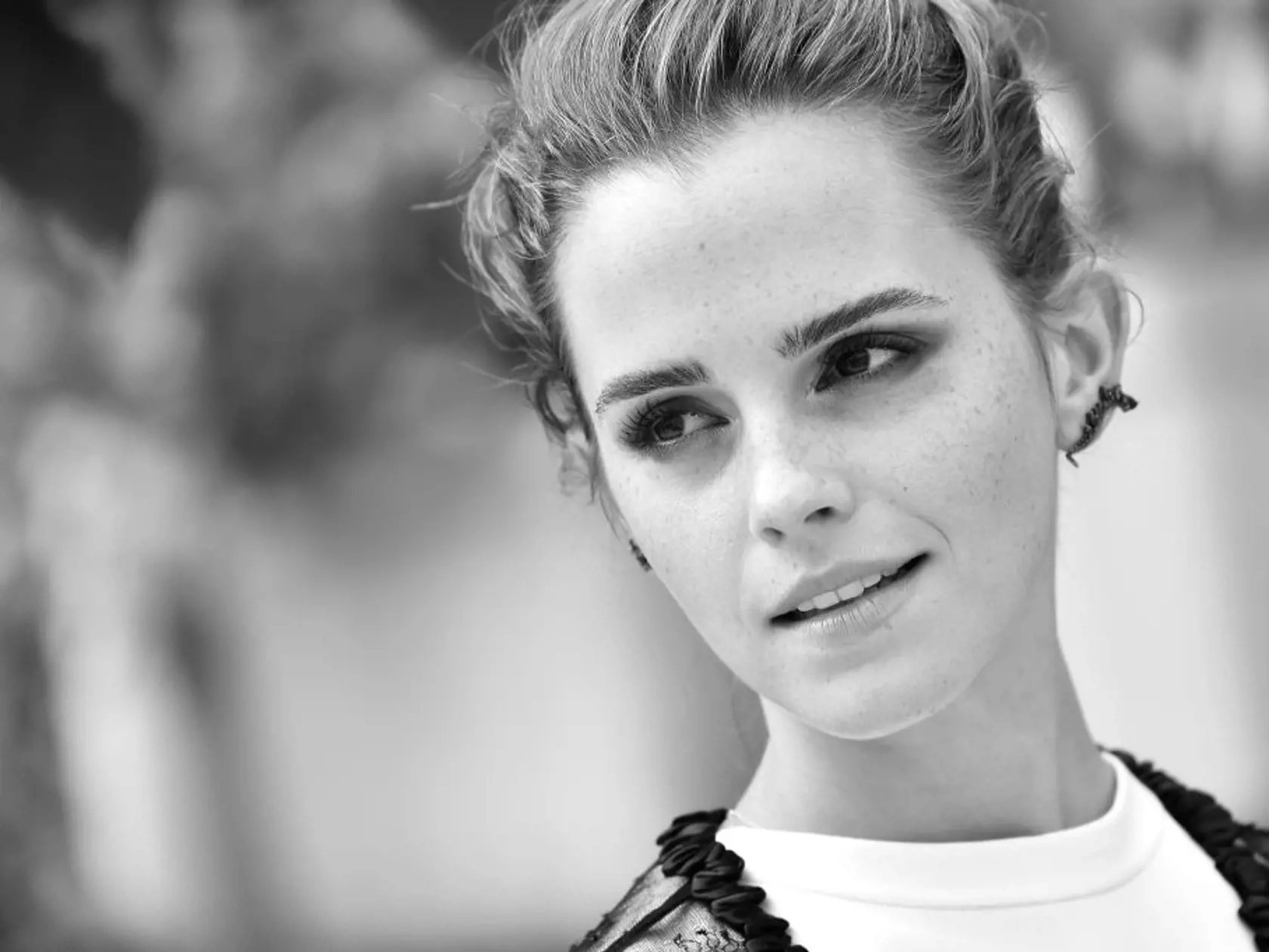 PARIS, FRANCE - JUNE 22:  (EDITORS NOTE: This image has been converted to Black and White.) Emma Watson attends 'The Circle' Paris Photocall at Hotel Le Bristol on June 22, 2017 in Paris, France.  (Photo by Pascal Le Segretain/Getty Images)