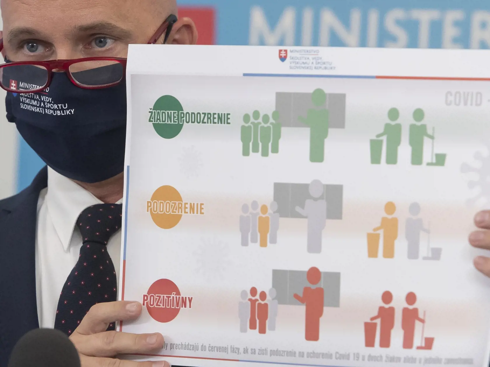 Na snímke minister školstva, vedy, výskumu a športu SR Branislav Gröhling počas tlačovej konferencie o preventívnych opatreniach počas otvorenia nového školského roka 18. august 2020 v Bratislave.