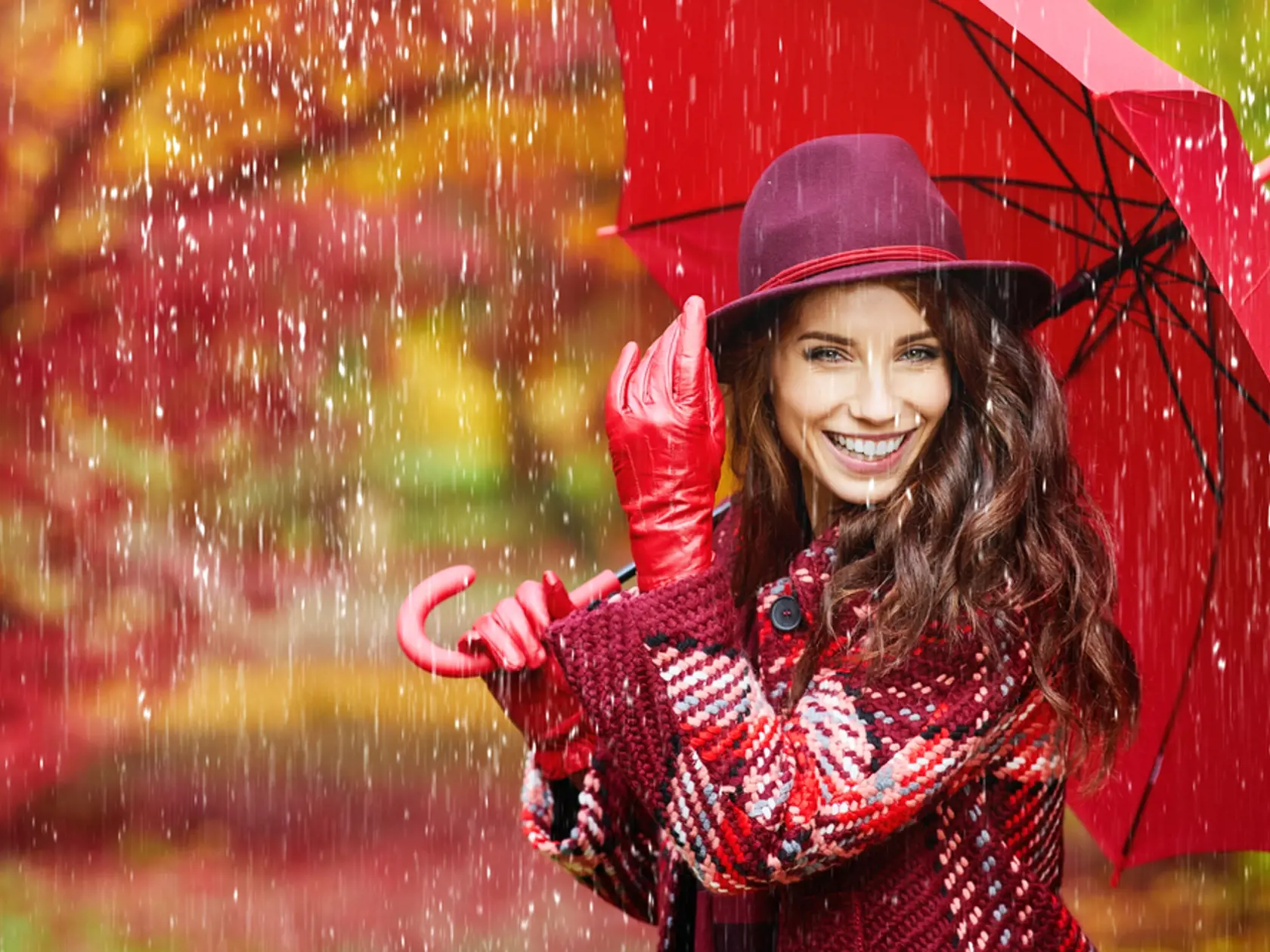 Young,Woman,With,Autumn,Leaves,And,Fall,Yellow,Maple,Garden