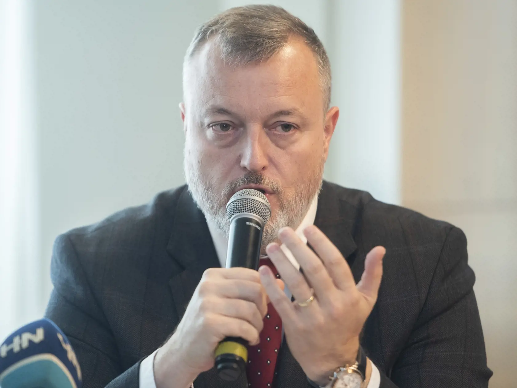 Na snímke minister práce, sociálnych vecí a rodiny SR Milan Krajniak (Sme rodina) počas tlačovej konferencie na tému európsky dôchodok 20. septembra 2022 v Bratislave. FOTO TASR - Martin Baumann