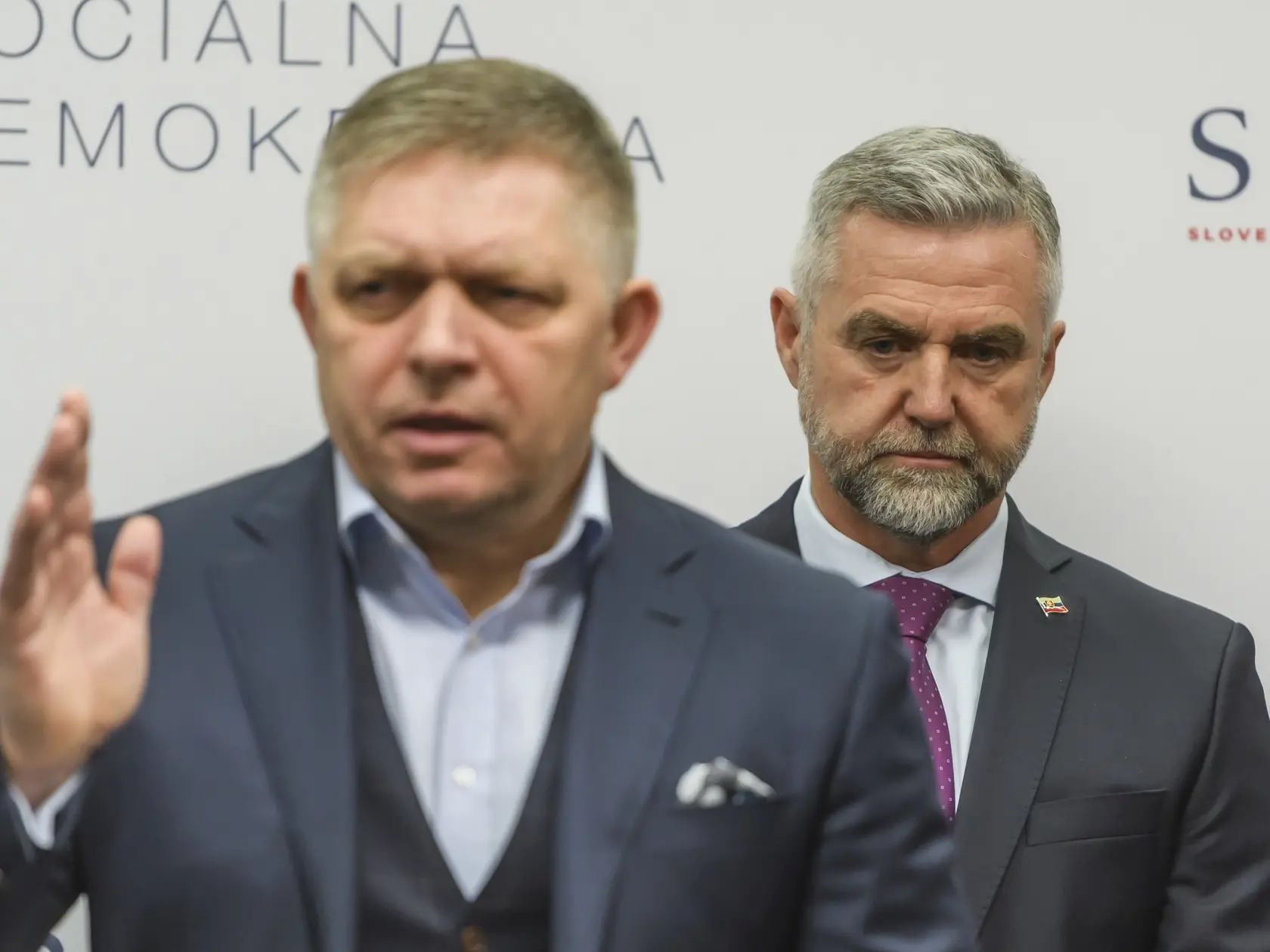 Premiér a predseda strany Smer Robert Fico vidí za obvinením Tibora Gašpara snahu o zastrašovanie.  FOTO TASR - Jaroslav Novák