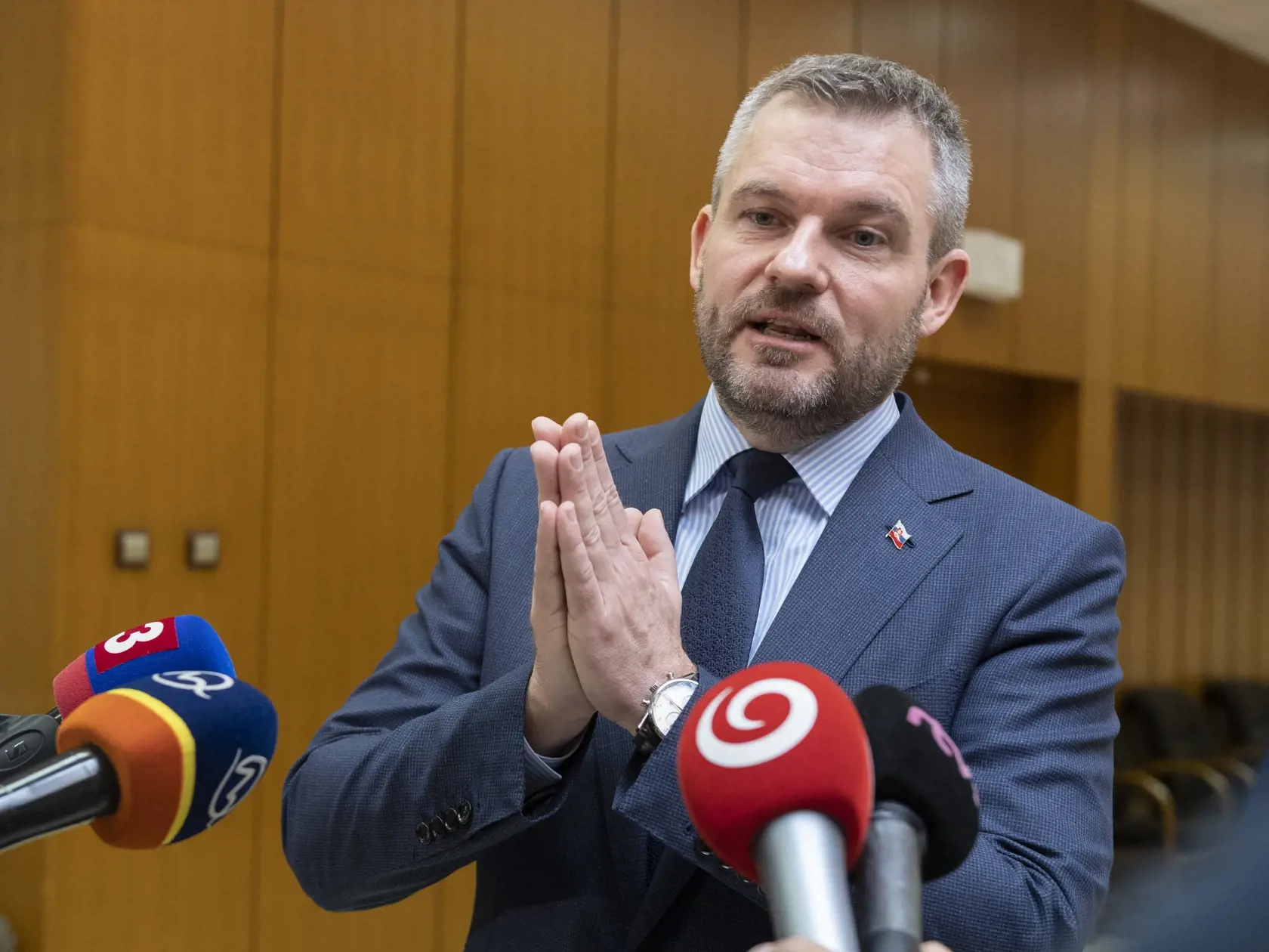 Na s nímke predseda vlády SR Peter Pellegrini počas zasadnutia 200. schôdze vlády SR 11. marca 2020 v Bratislave. FOTO TASR - Pavel Neubauer