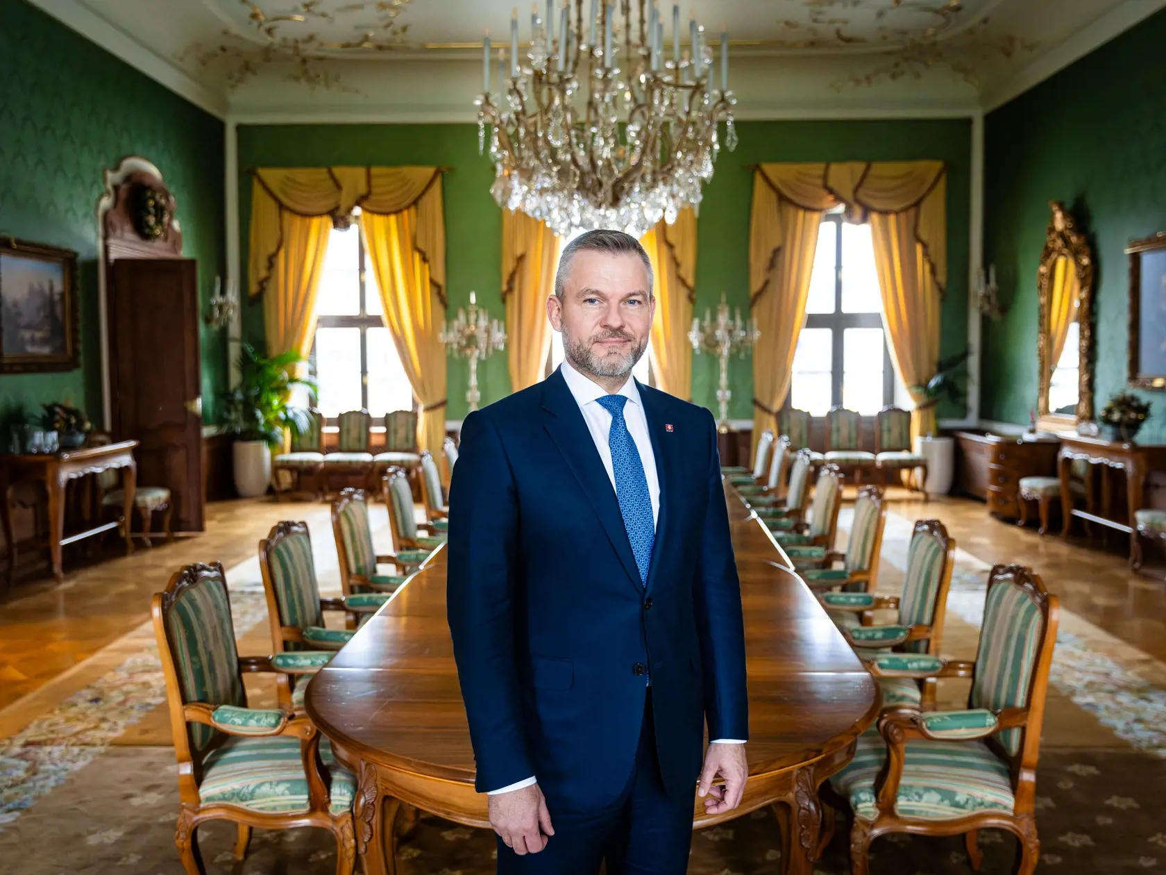 Prezident Slovenskej republiky Peter Pellegrini v Bratislave. 