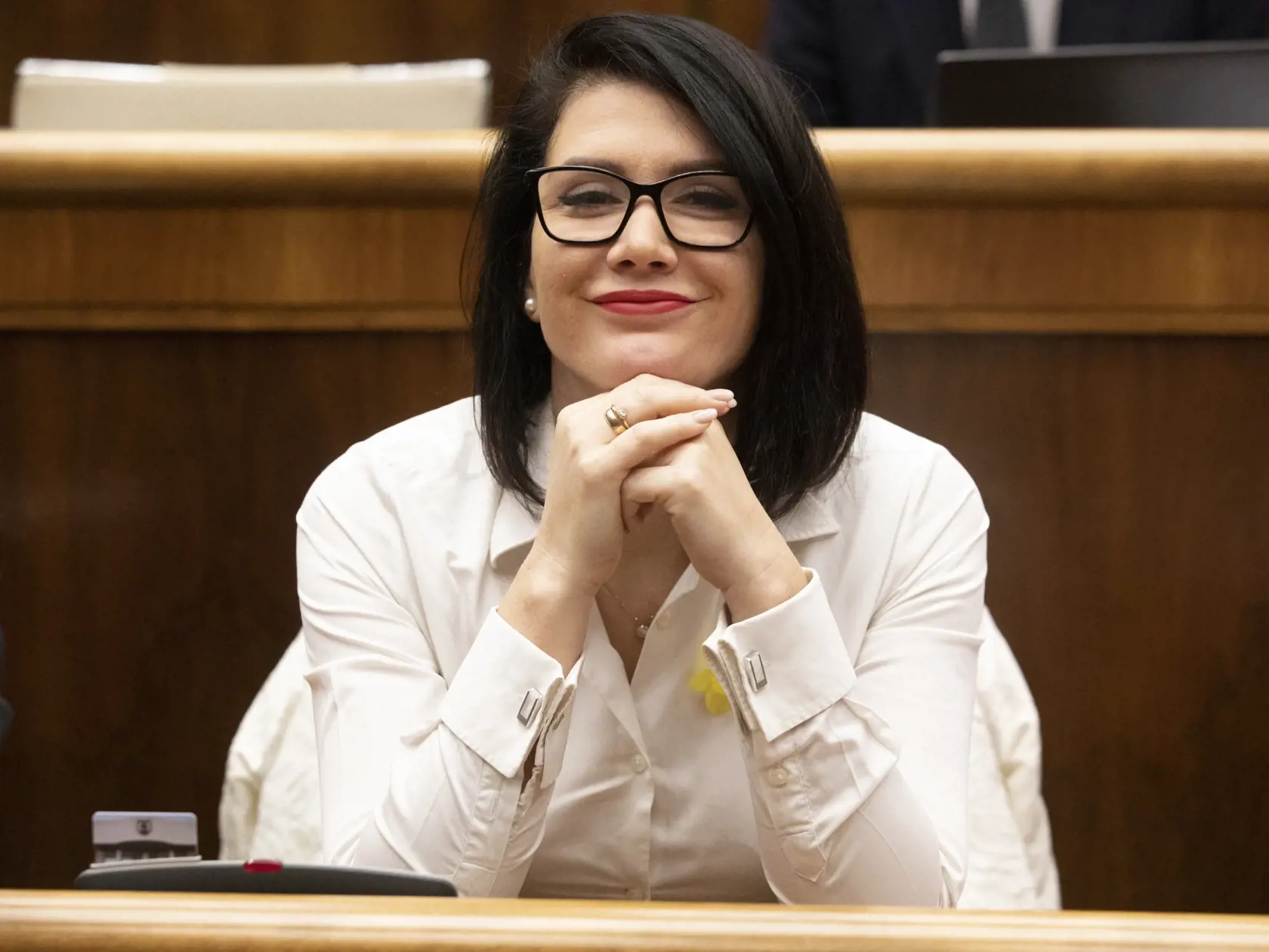 64. schôdza NRSR.6. odvolávanie ministra vnútra Romana Mikulca. Na snímke Jana Bitó Cigániková