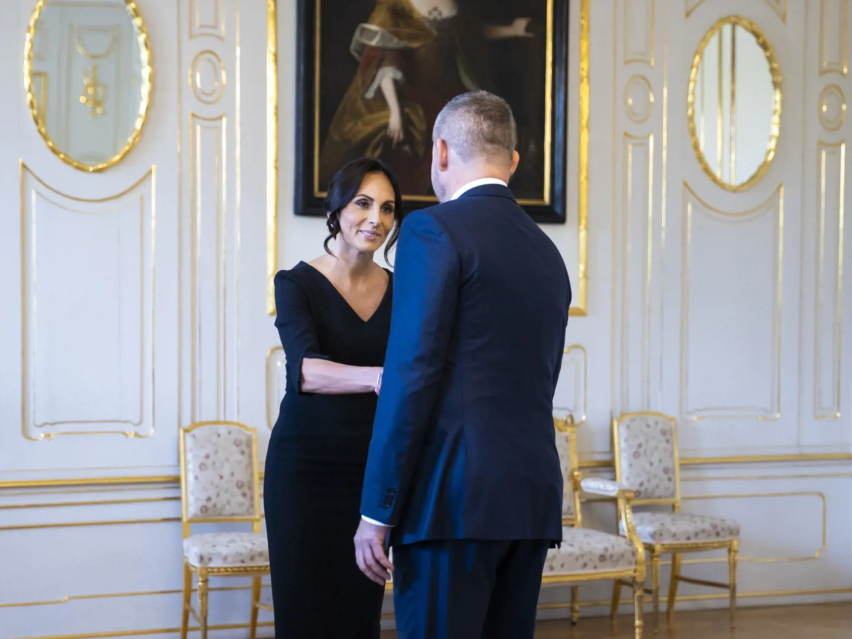 Demisia ministerky zdravotníctva Zuzany Dolinkovej v Prezidentskom paláci. Na snímke je ministerka zdravotníctva Zuzana Dolinková a prezident Slovenskej Republiky Peter Pellegrini.