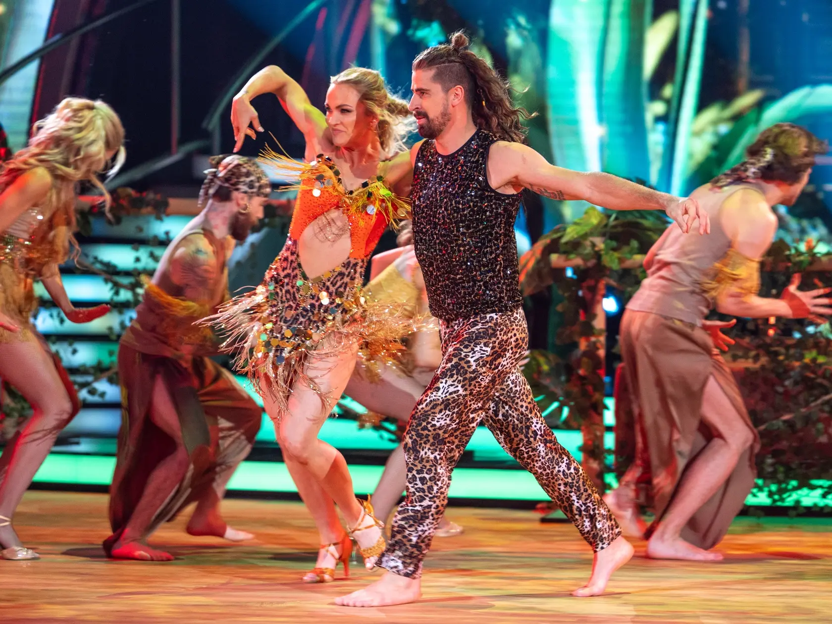 Na snímke Peter Sagan a Eliška Lenčešová počas piateho  kola Let's dance 2025.