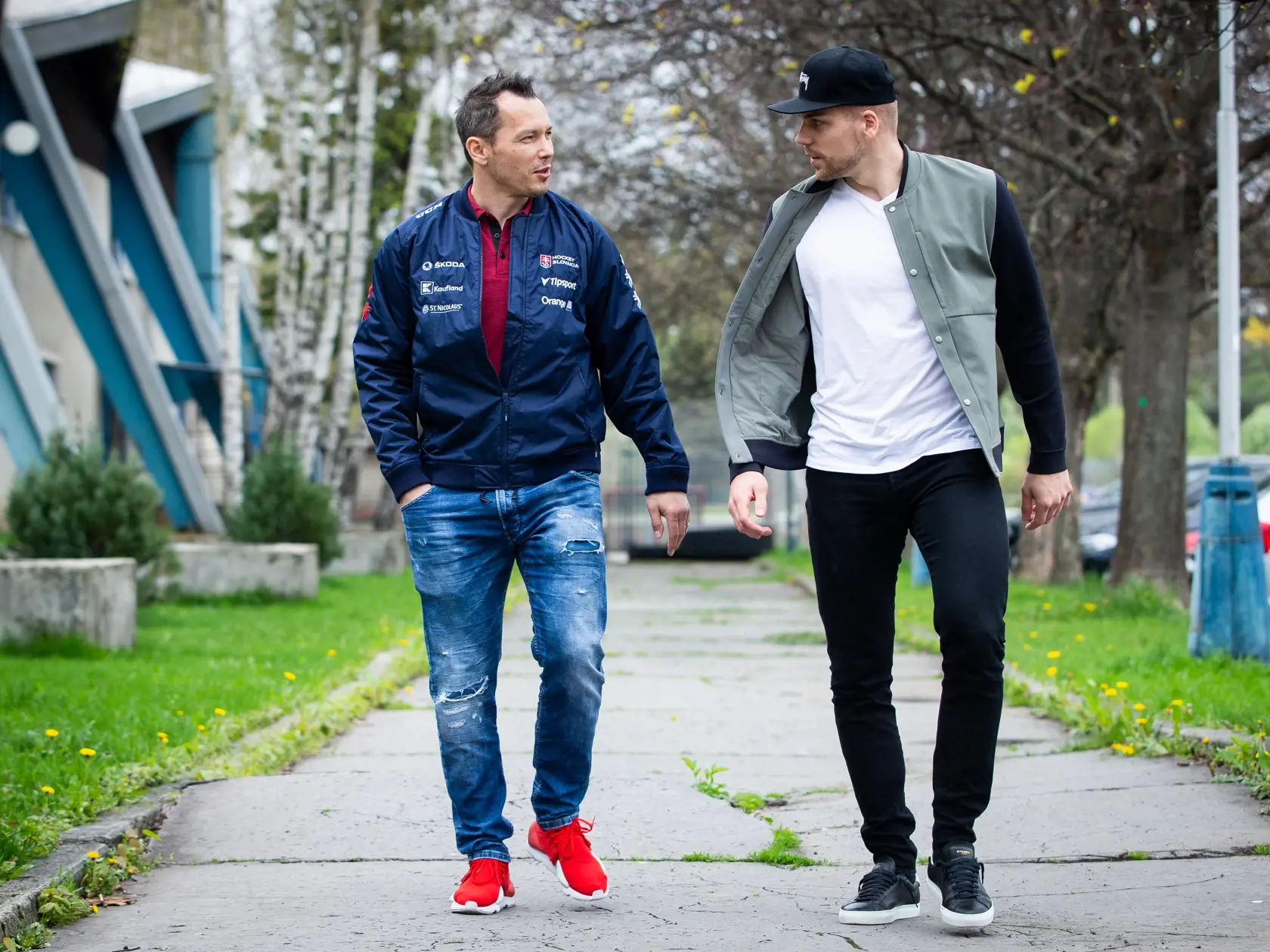 Zraz Slovenskej hokejovej reprezentácie na zimnom štadióne v Poprade. Na snímke Ladislav Nagy a Erik Černák.