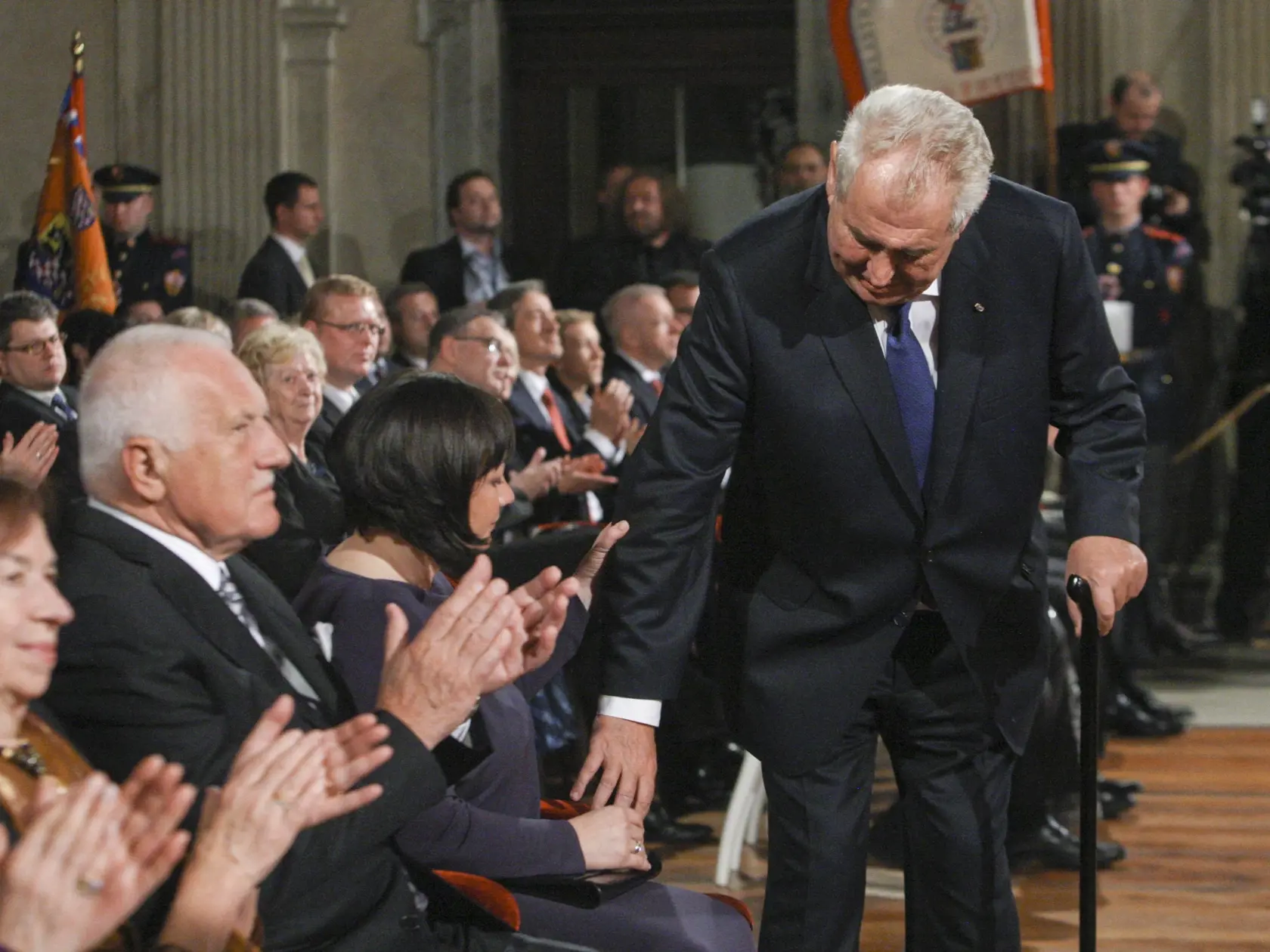 Praha, oslava vzniku ČSR a odovzdávanie cien prezidentom ČR Milošom Zemanom