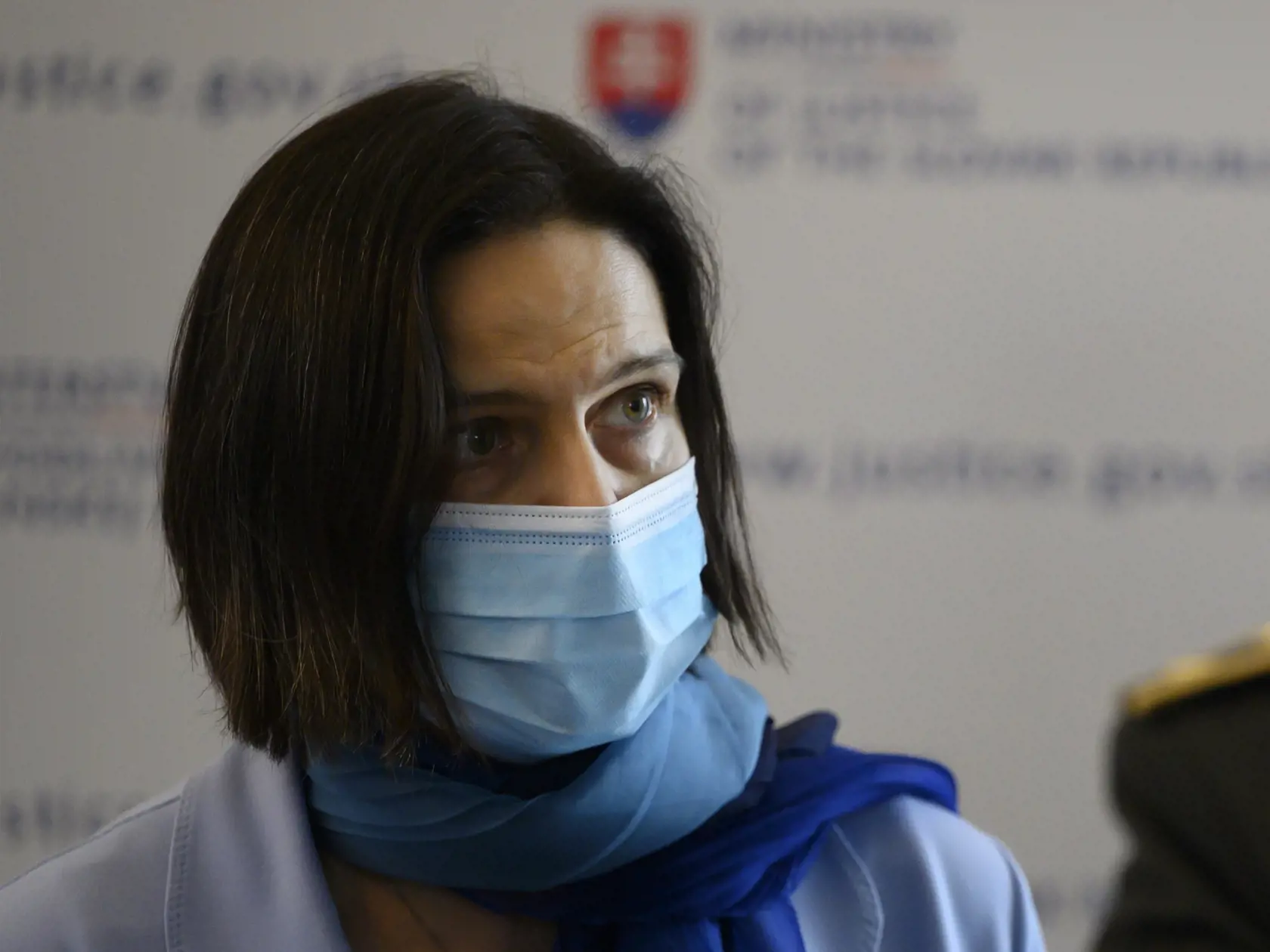 Mária Kolíková počas brífingu.