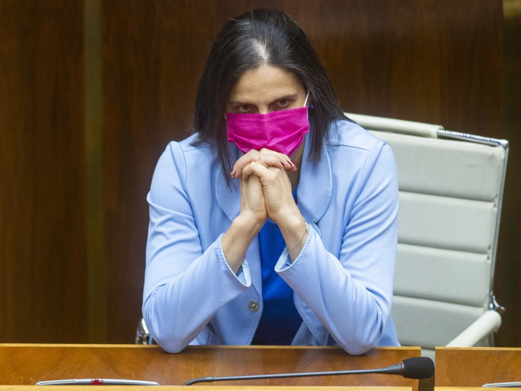 Mária Kolíková (Za ľudí) počas zasadnutia.