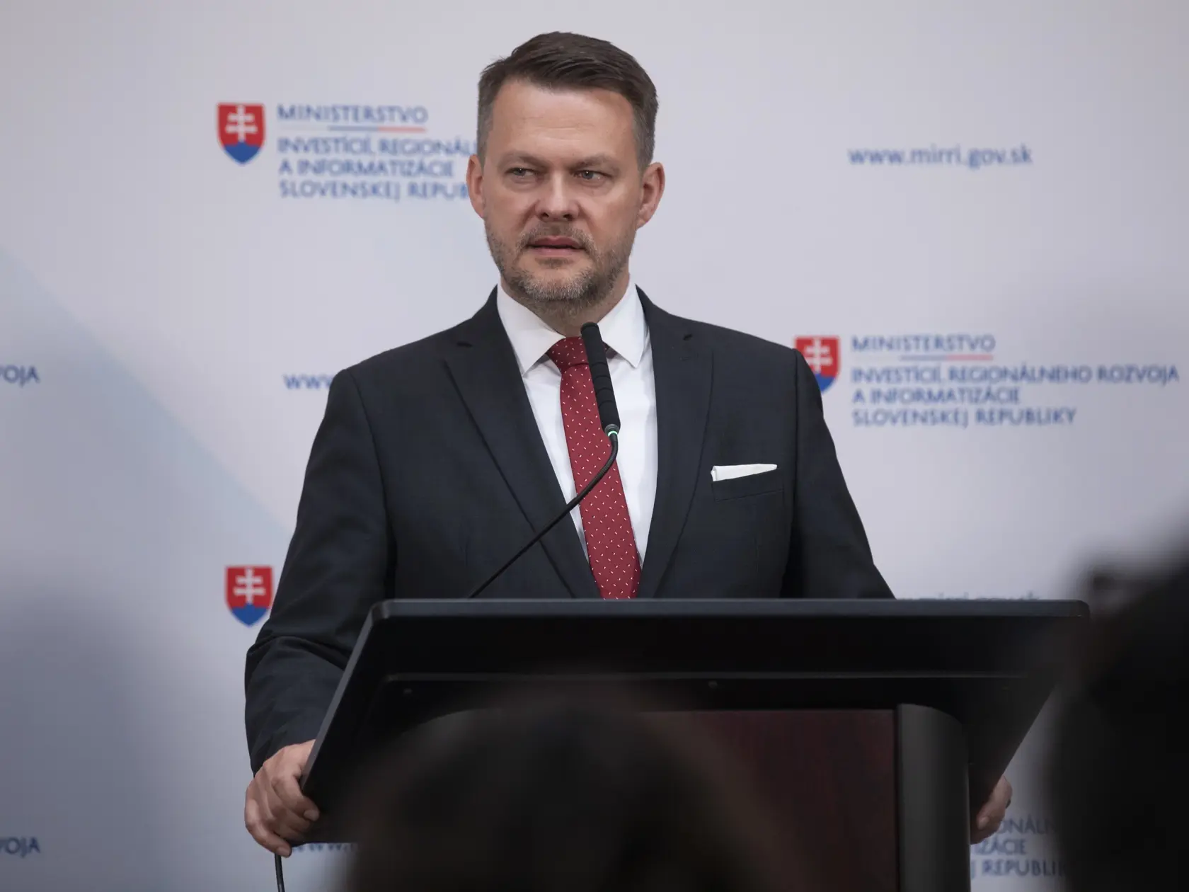 Na snimke je pvá TBnového ministra investícií, regionálneho rozvoja a informatizácie, MIRRI, Samuela Migaľa.
