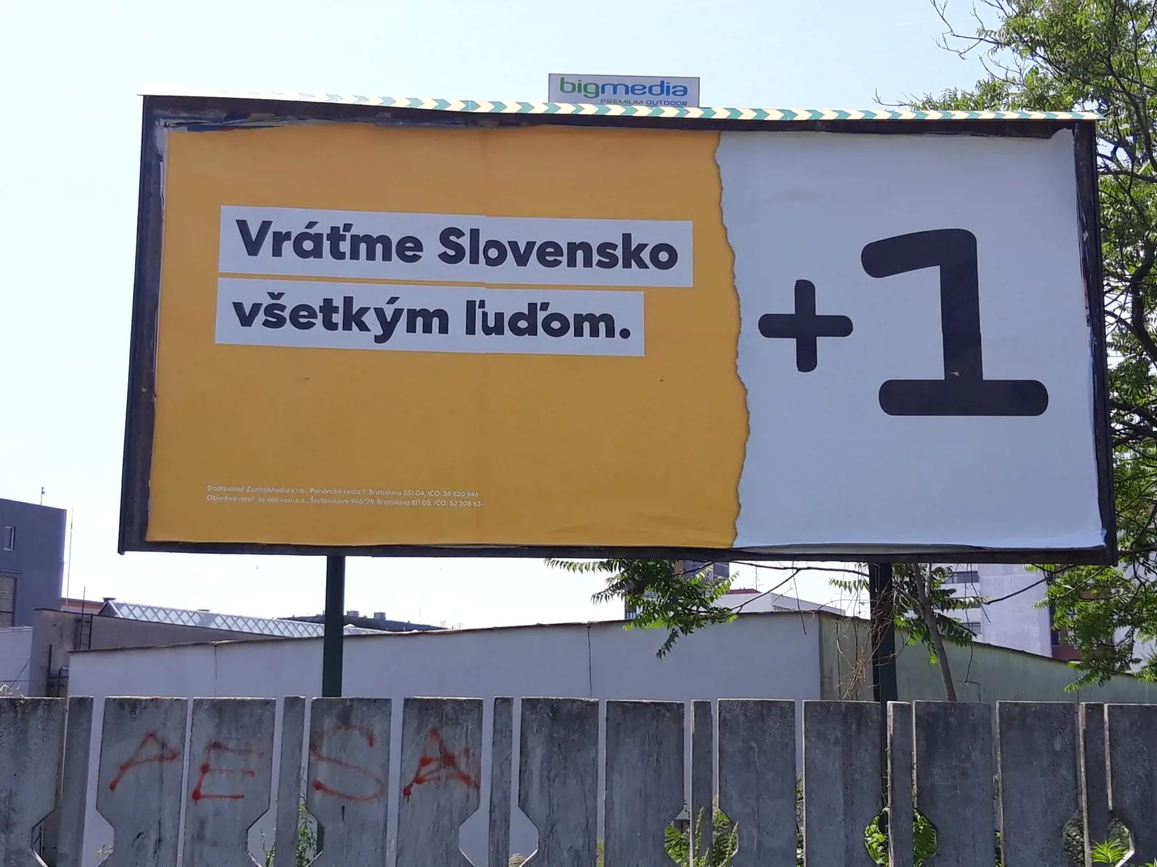 Billboard Andreja Kisku, ktorým avizuje vznik svojej novej politickej strany.