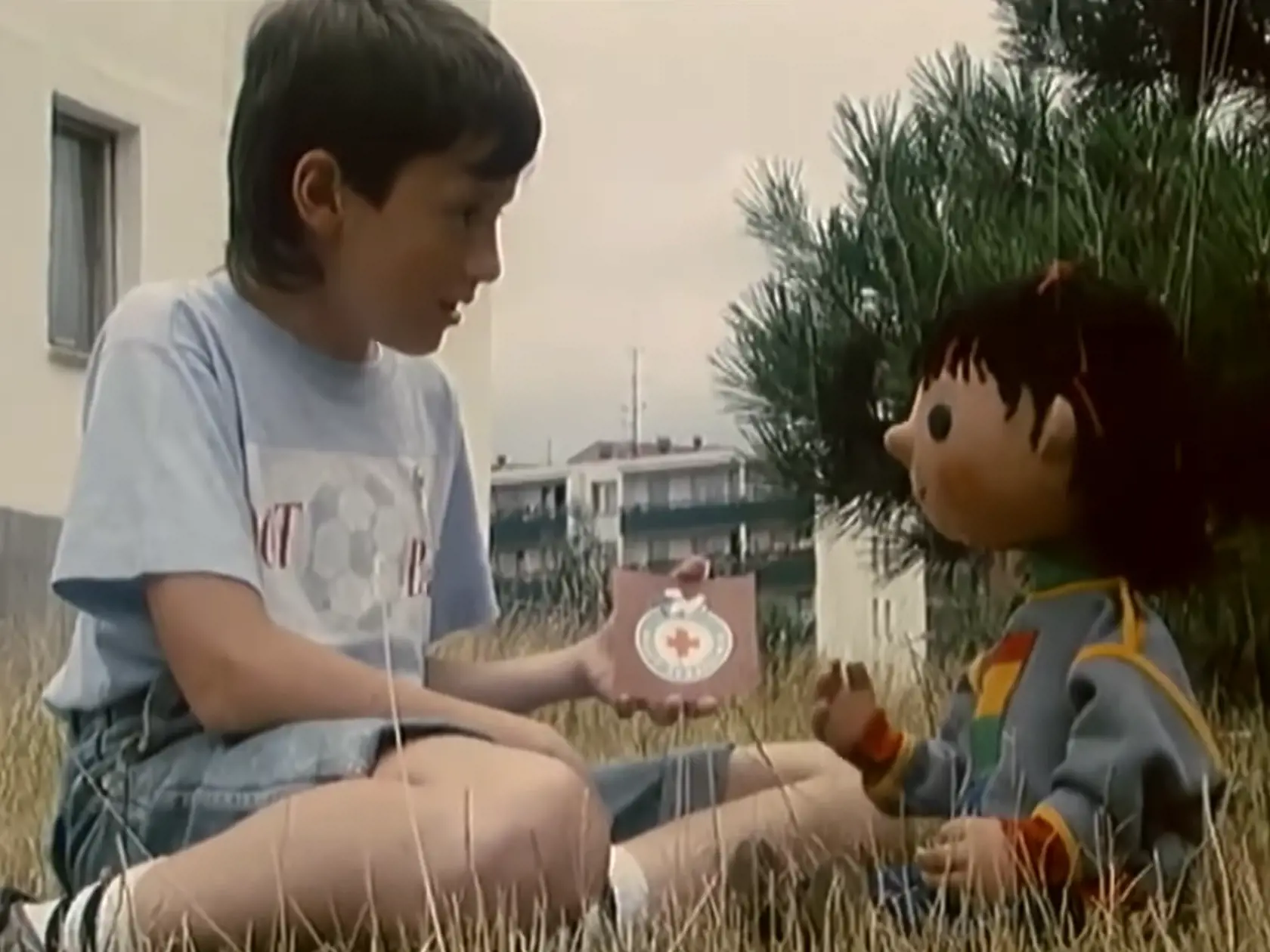 Dag Palovič ako detská hviezda s televíznym Drobčekom.