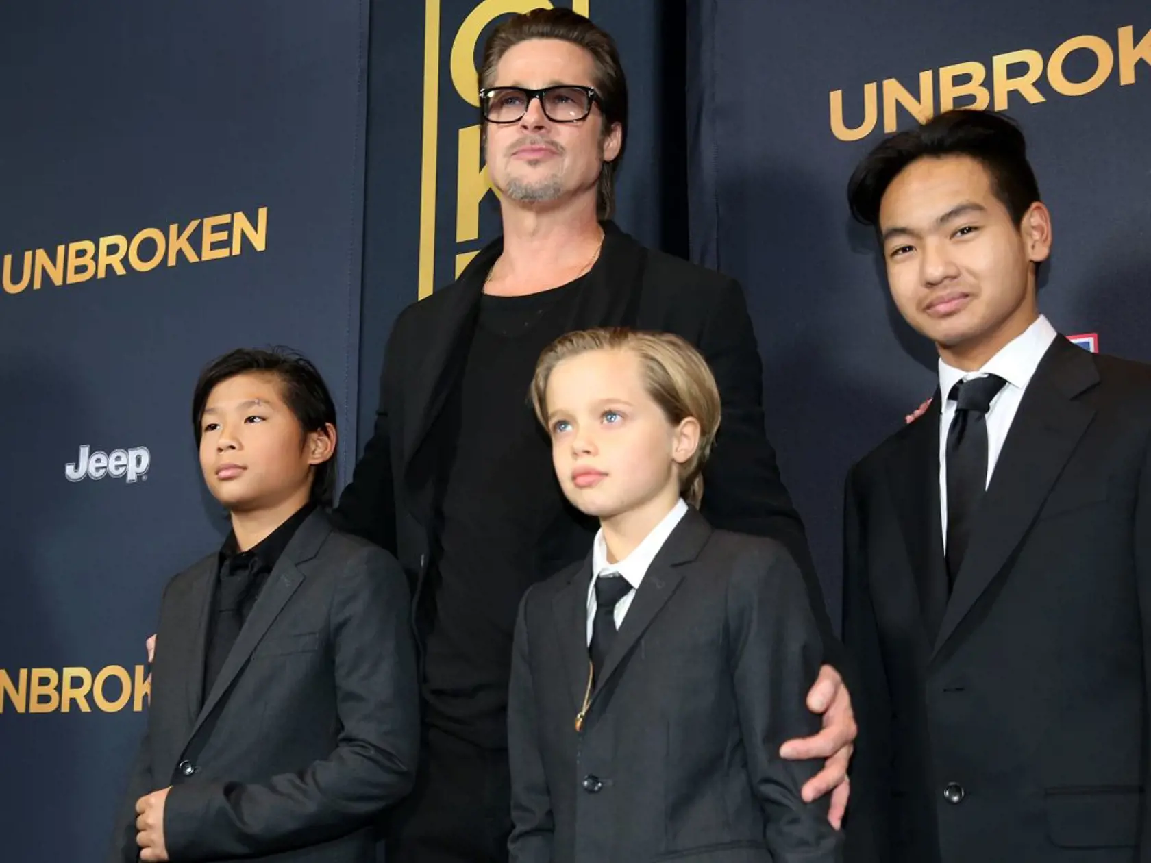 Brad Pitt so Shiloh a adoptívnymi synmi