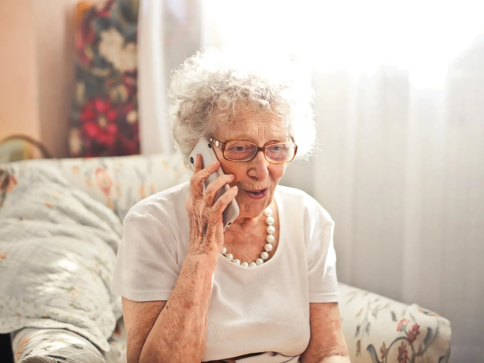 Old,Woman,Talking,Of,The,Phone