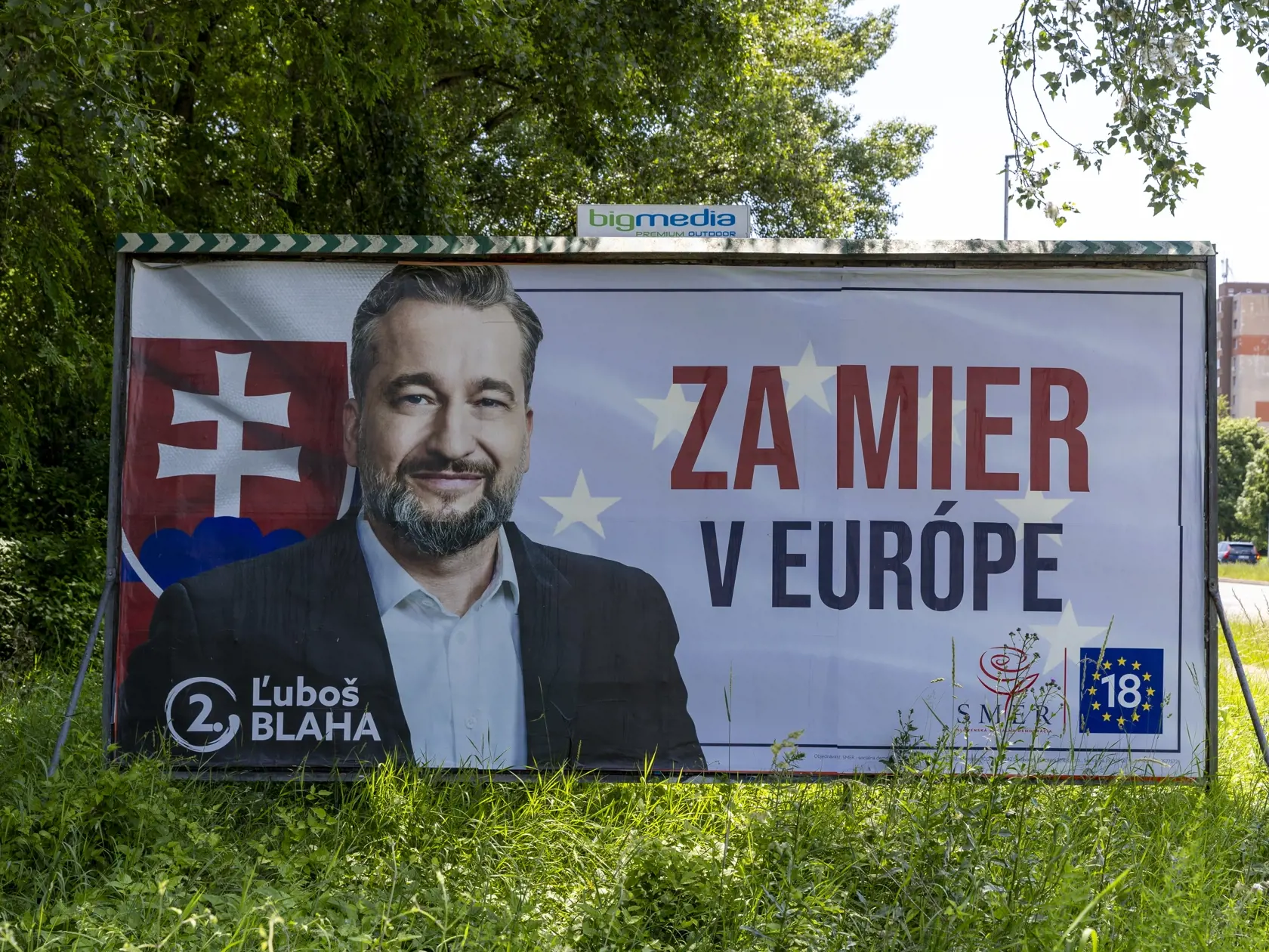 Na snímke bilbordy slovenských strán kandidujúcich do Europarlamentu 2024. 