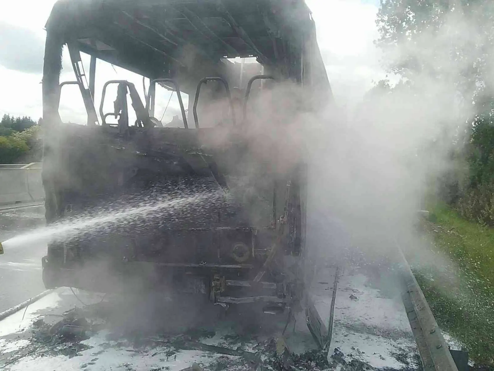 Požiar autobusu pri Závažnej Porube