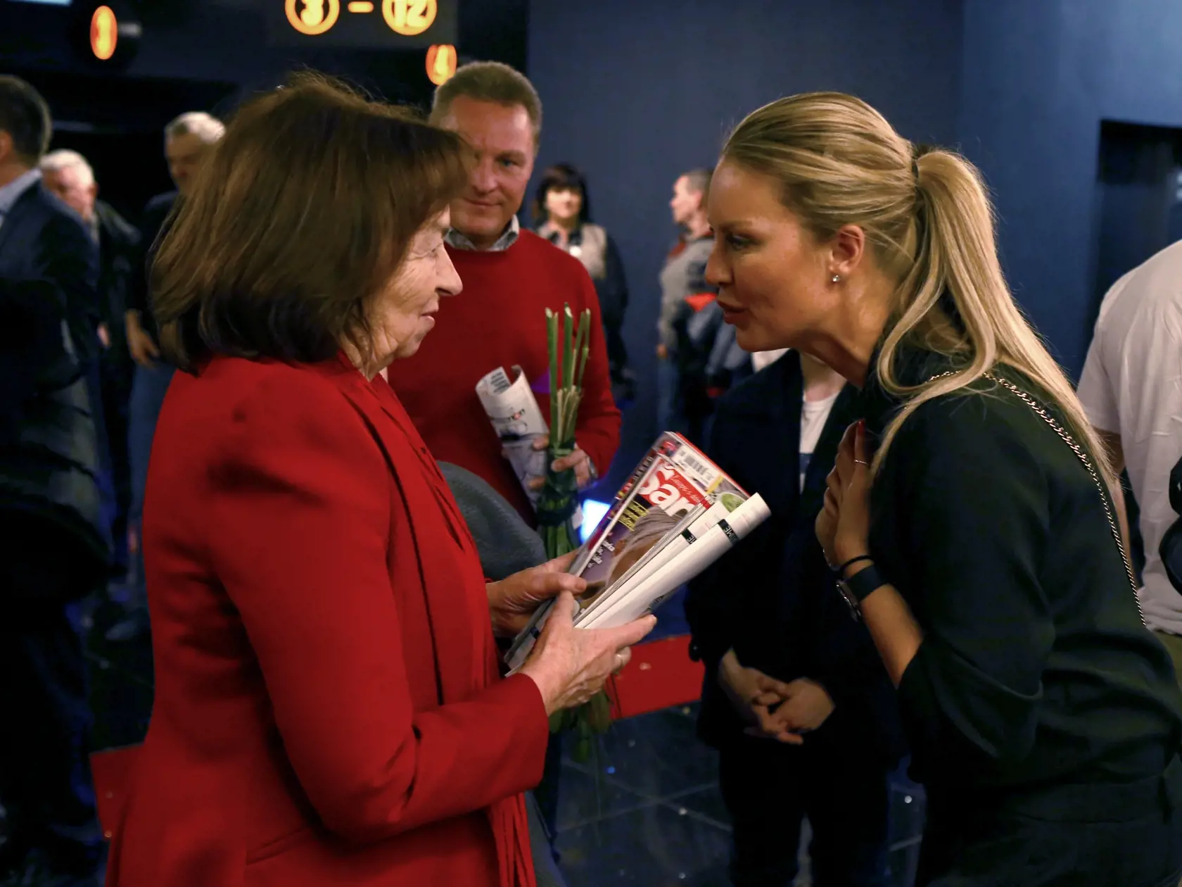 Premiera ceskeho filmu Dvojnici v bratislavskom Auparku. Na snimke je Livia Klausova a Simona Krainova.