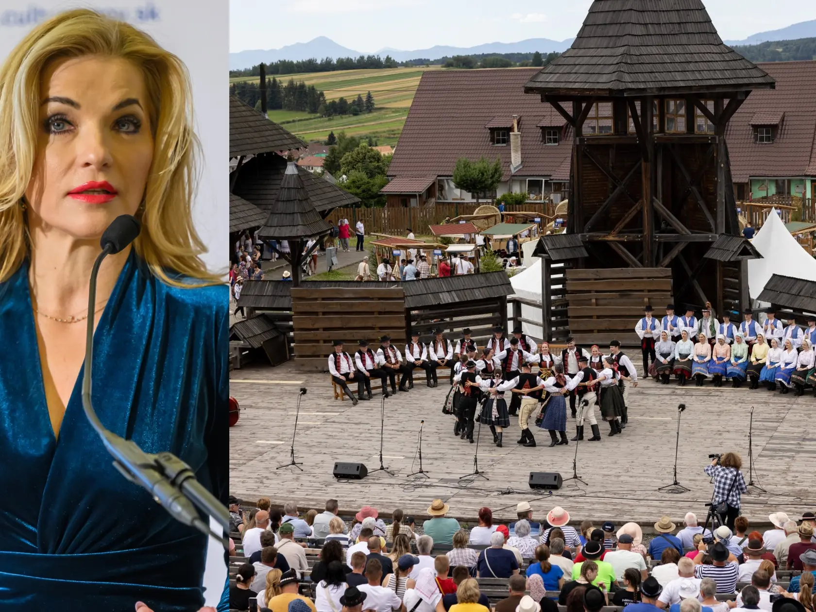 Ministerka Šimkovičová na festivale vo Východnej. Vybrala si biely top s modrými džínsami.