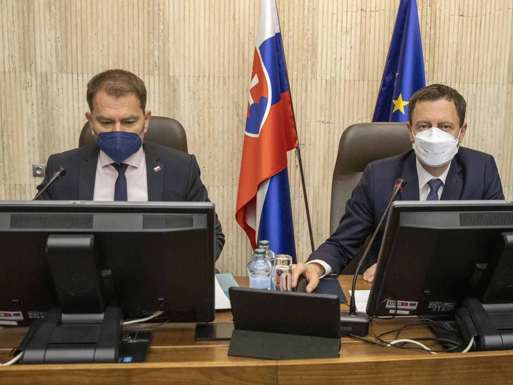 45. schôdza vlády Slovenskej republiky.
Na snímke Igor Matovič a Eduard Heger