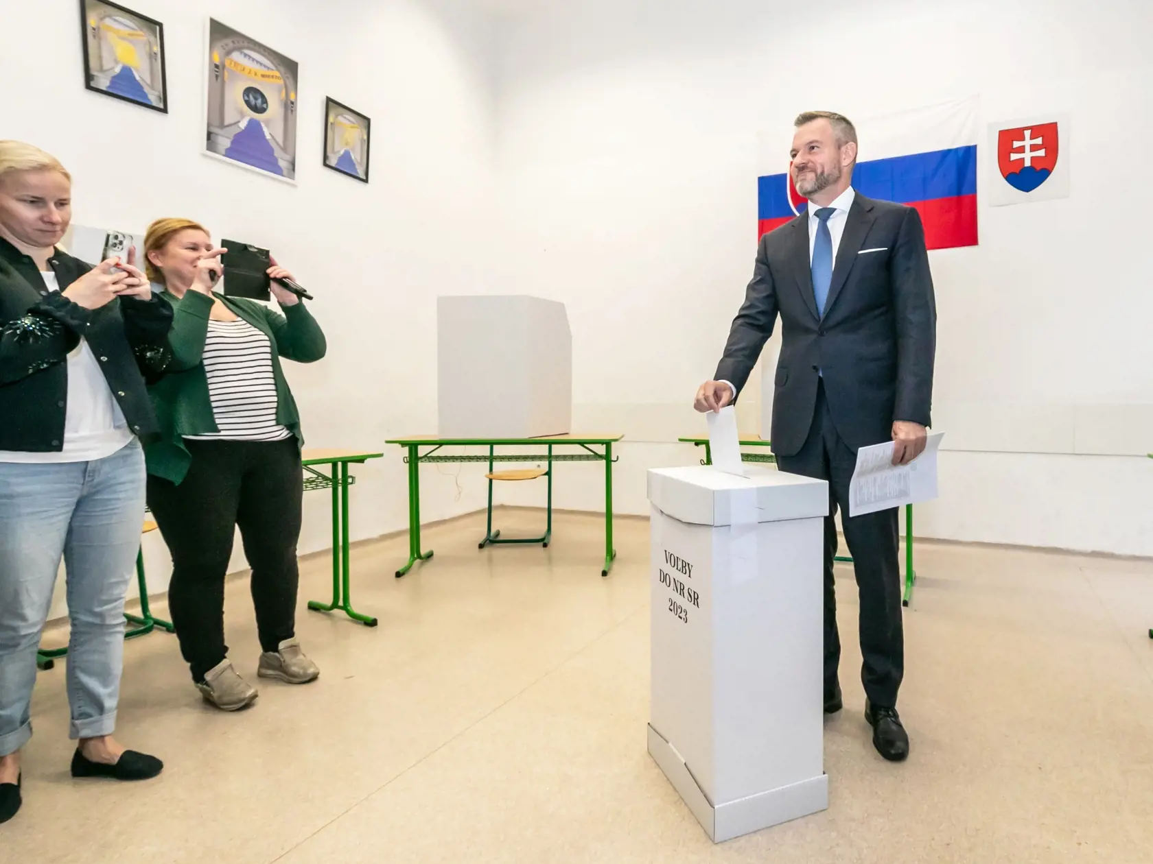 Na snímke predseda politickej strany HLAS - sociálna demokracia Peter Pellegrini na predčasných voľbách do NRSR 2023. 