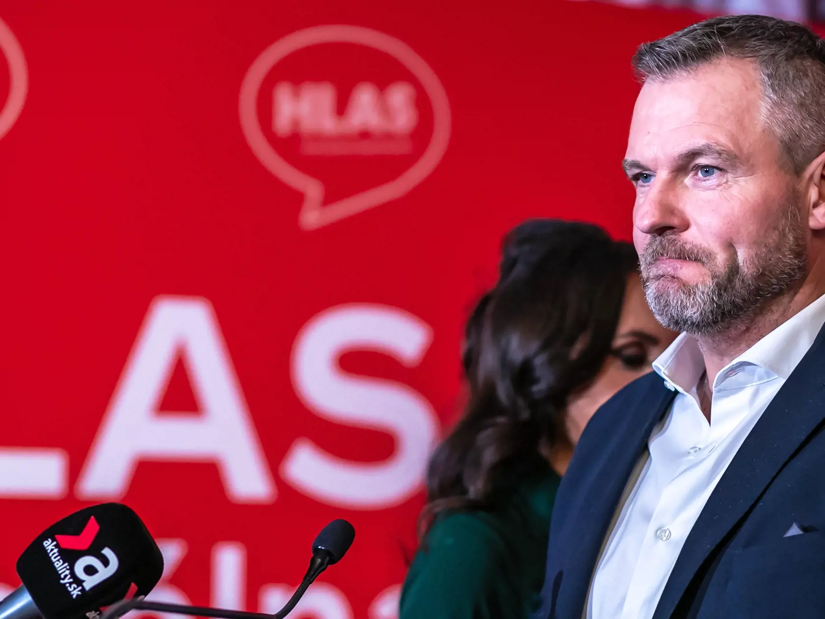 Na snímke tlačová konferencia politickej strany HLAS SD ku zhodnoteniu volieb v reštaurácii Aušpic.  